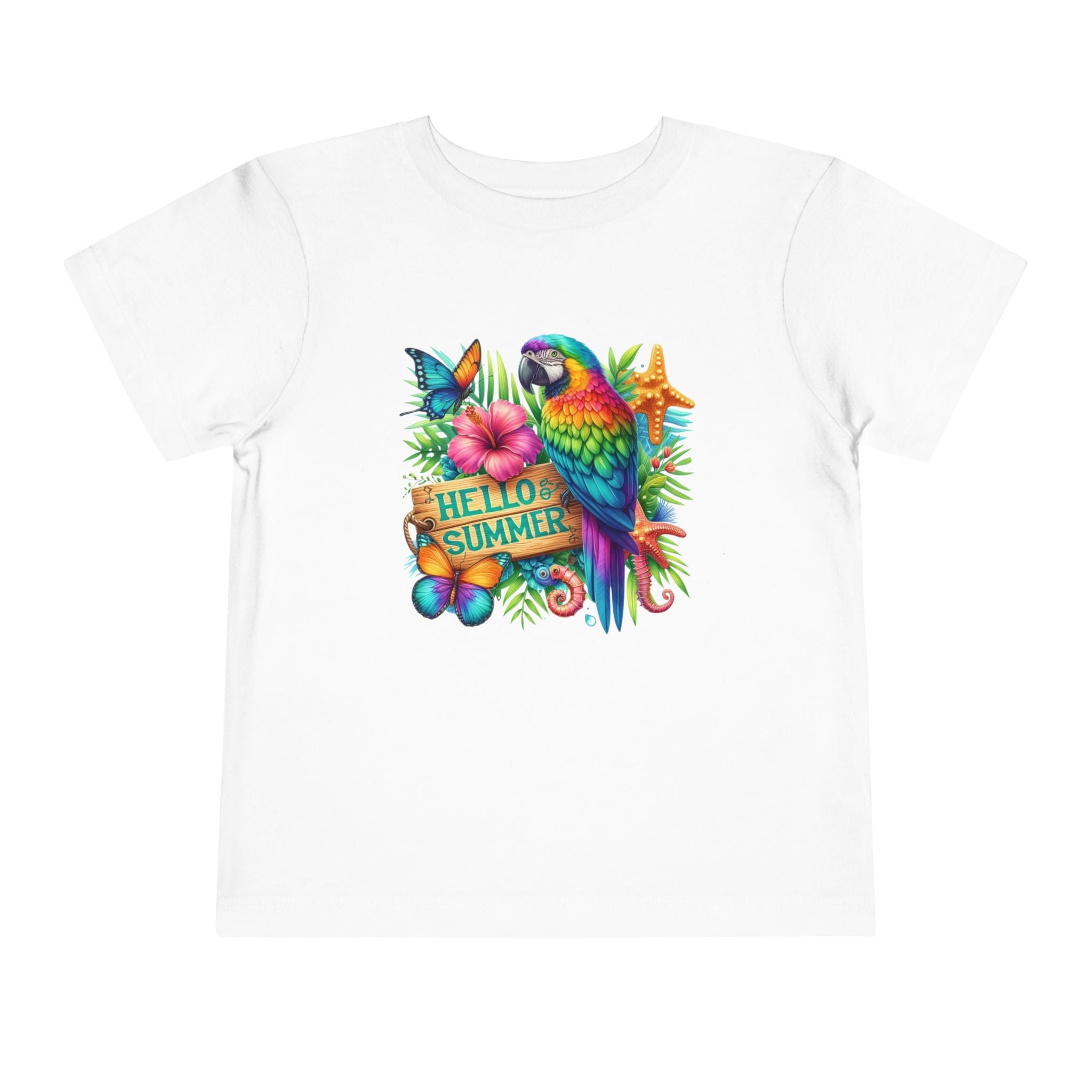 Kids' Summer Vibes Tee Hello Summer Parrot Design