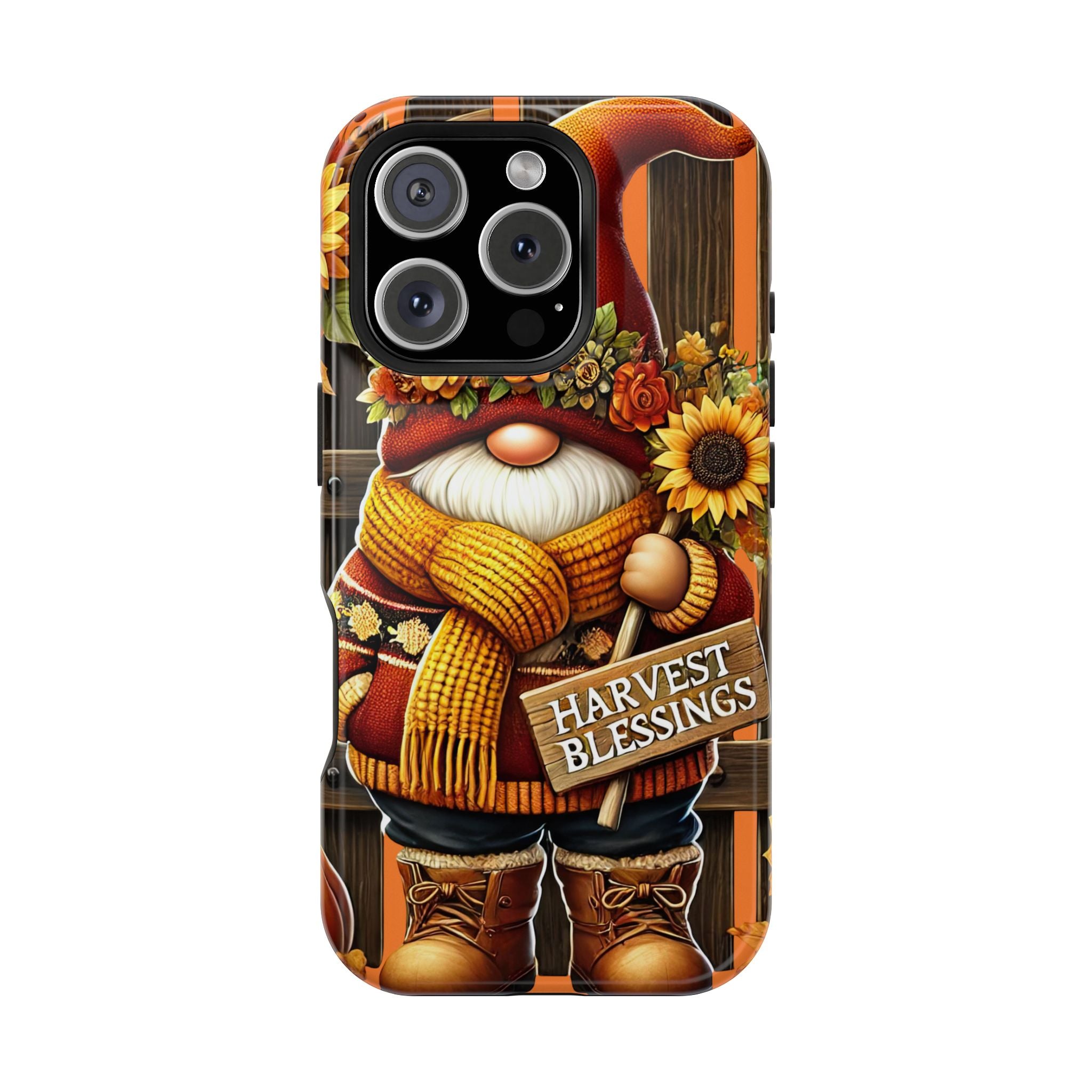 Harvest Blessings Phone Case - Fall Gnome Design, Custom Phone Cover, Cute Autumn Accessory, Gift for Gnome Lovers, Seasonal Artwork
