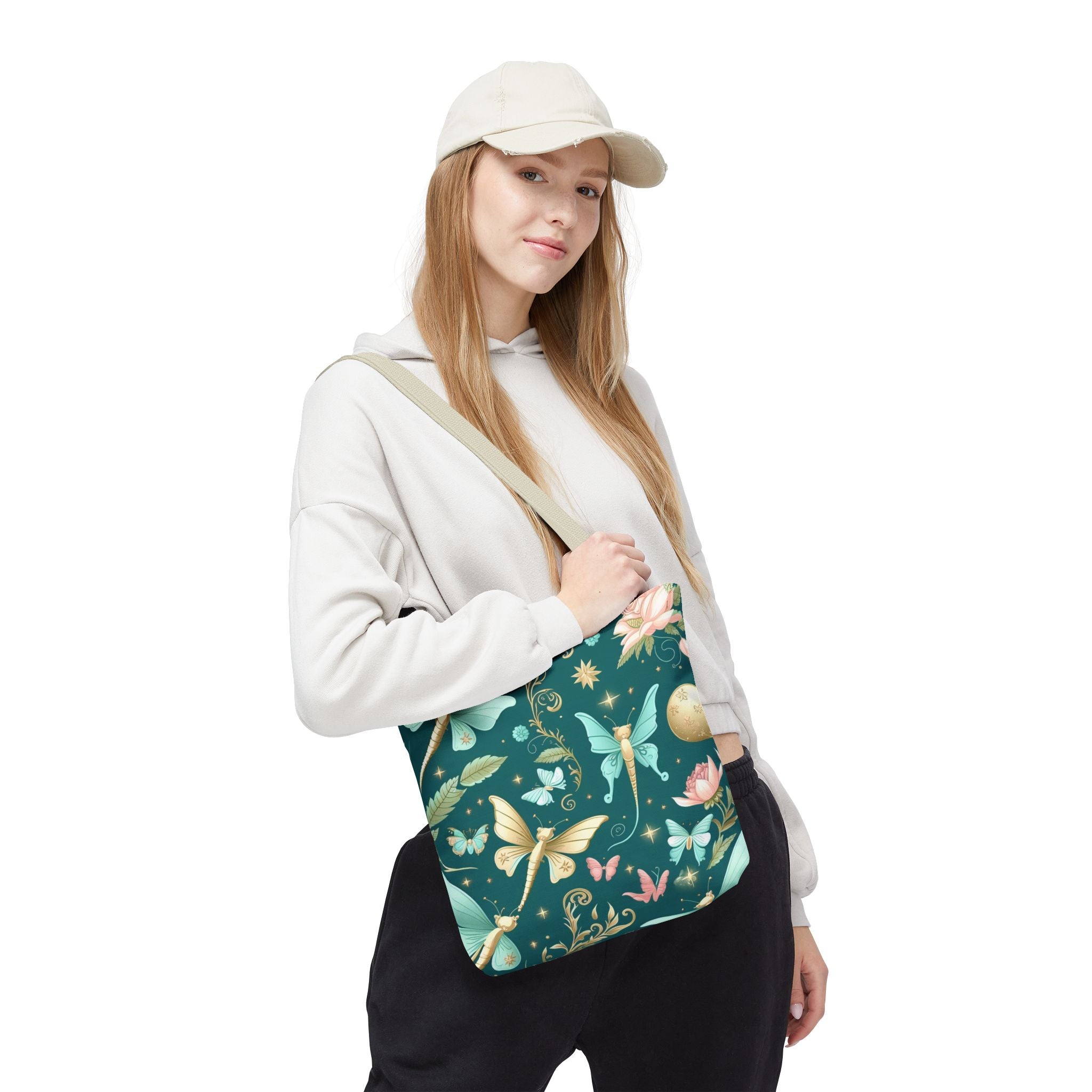 Dragonflies & Butterflies Teal Tote Bag