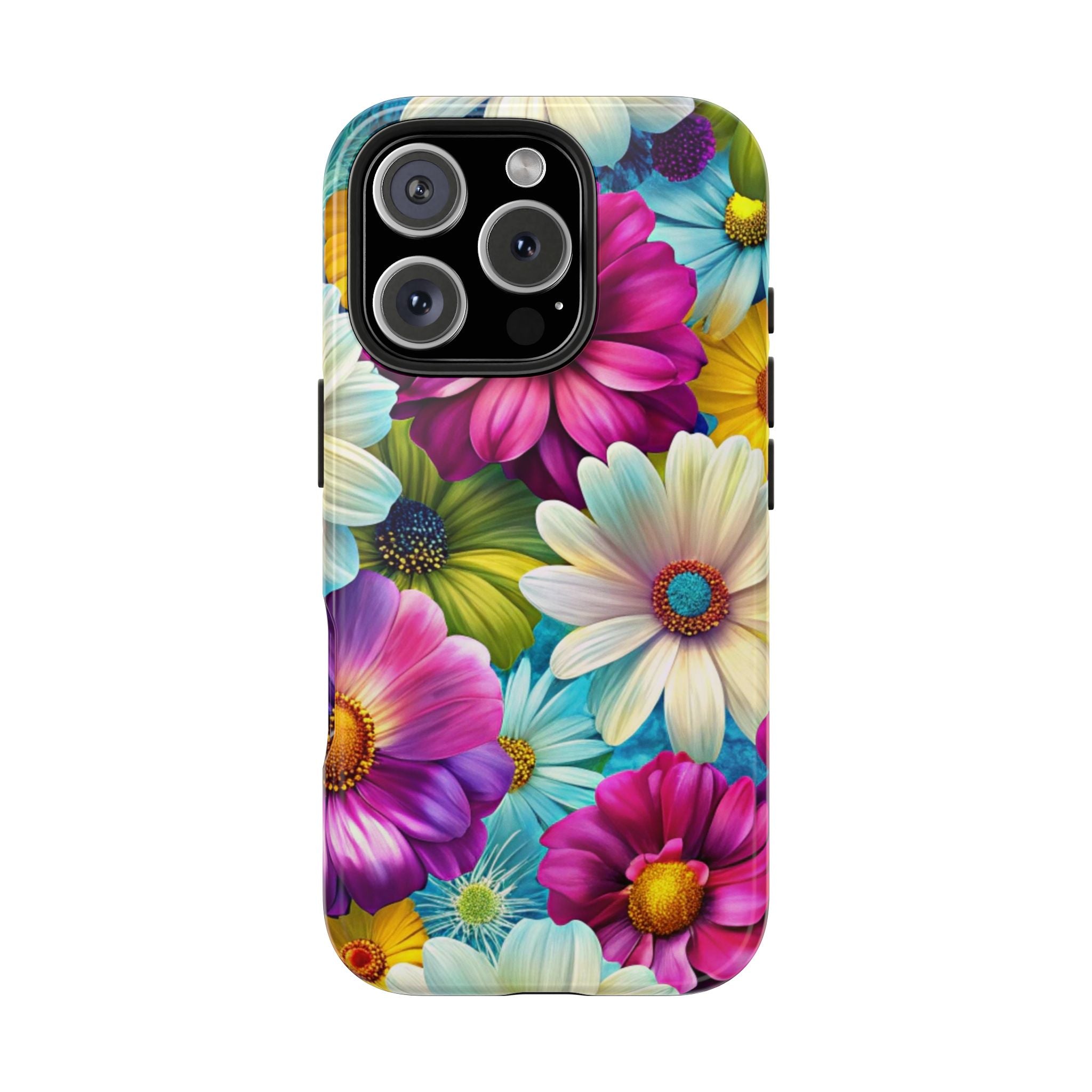 Vibrant Bright Floral Tough iPhone Samsung Case Durable Protection with Colorful Flower Design