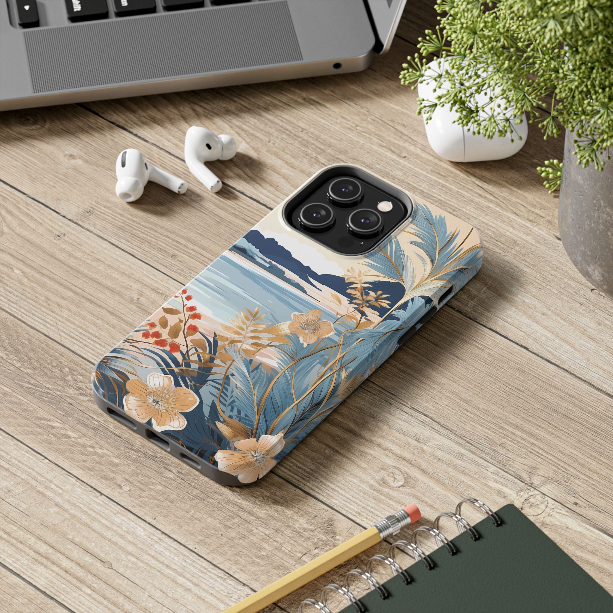 Tropical Summertime Beach Floral Tough Phone Case Durable Protection for Nature Lovers Impact Resistant iPhone Samsung Cover