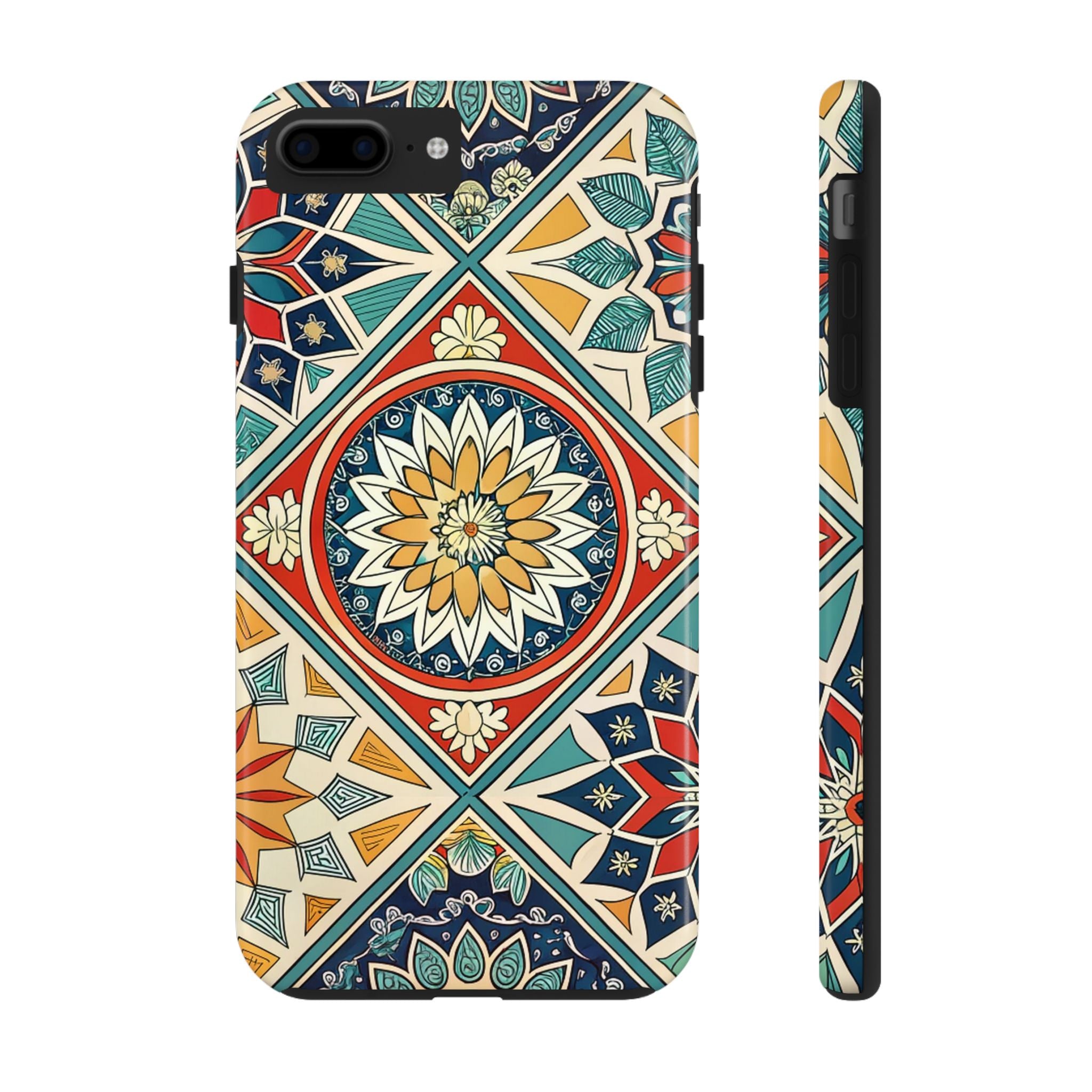 Bohemian Floral Tough Impact Resistant Phone Case Durable Protection with Vibrant Mandala Design iPhone Samsung Cover