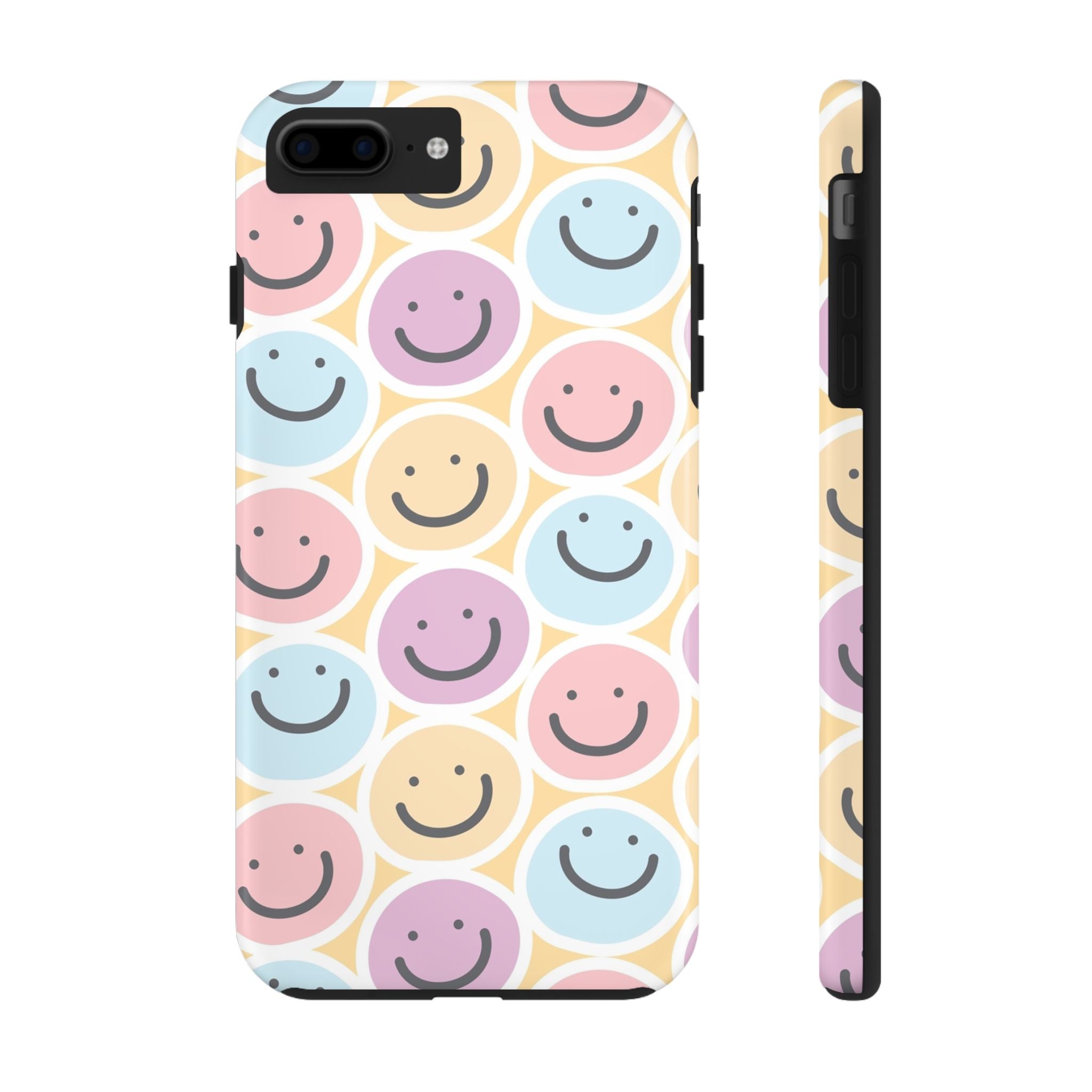 Pastel Happy Faces Tough Phone Case Colorful Smiley Design for Positive Vibes
