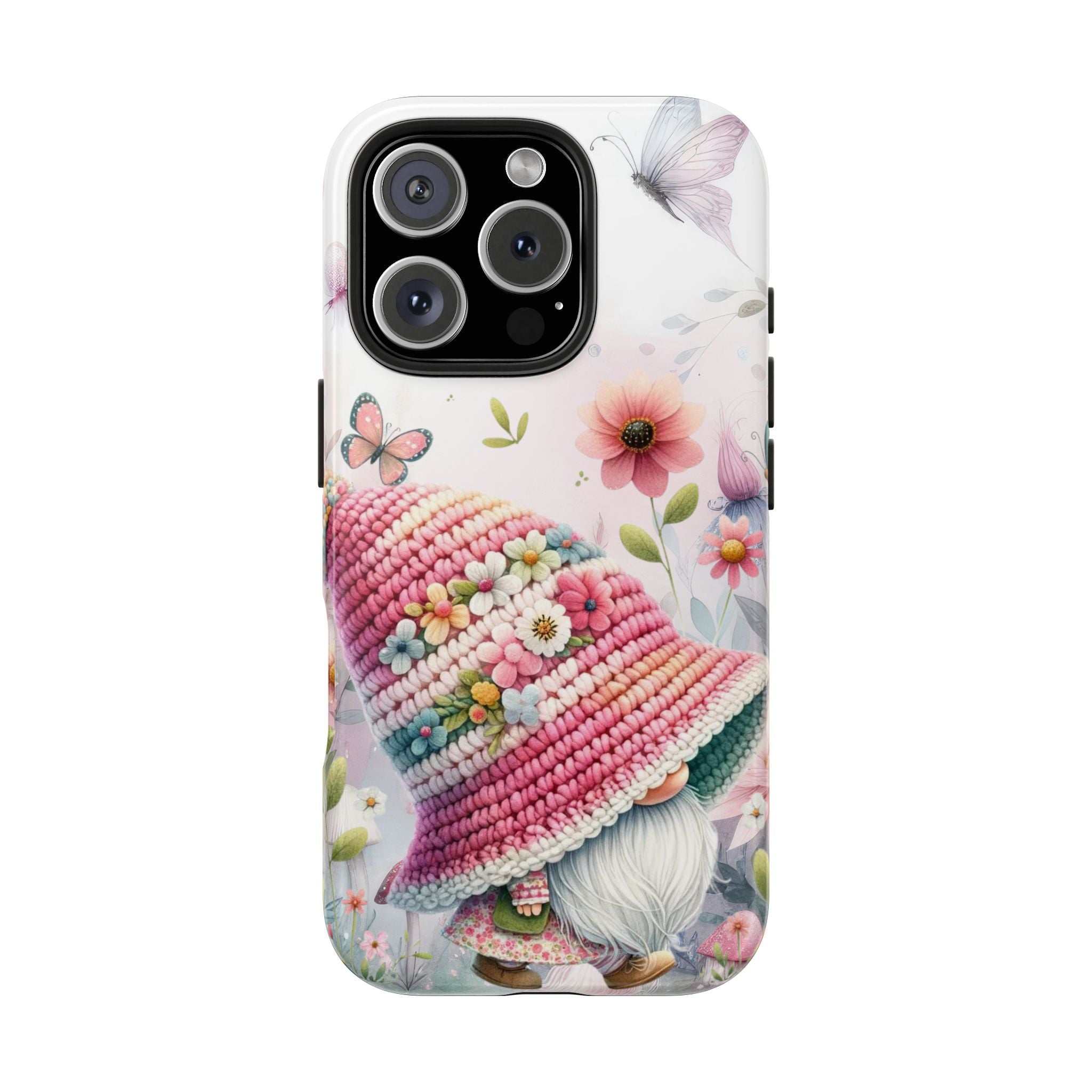 Cute Wispy Floral Gnome Phone Case, Cute Tough Accessory for Nature Lovers, Gifts for Her, Spring Vibes, Durable Protection, Cute iPhone Samsung Case