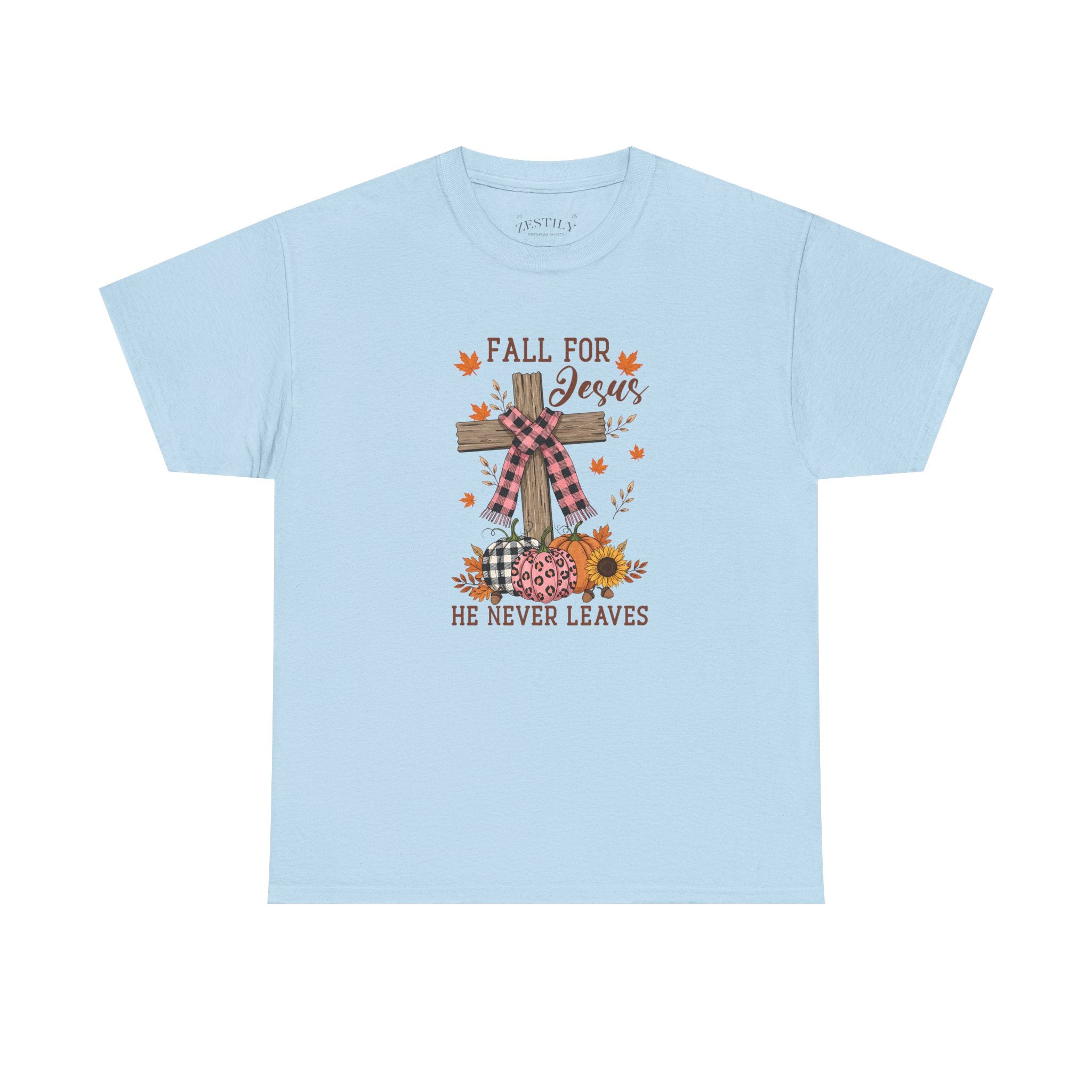 Fall for Jesus Heavy Cotton Tee, Christian T-Shirt, Faith Apparel, Autumn Tees, Inspirational Gift