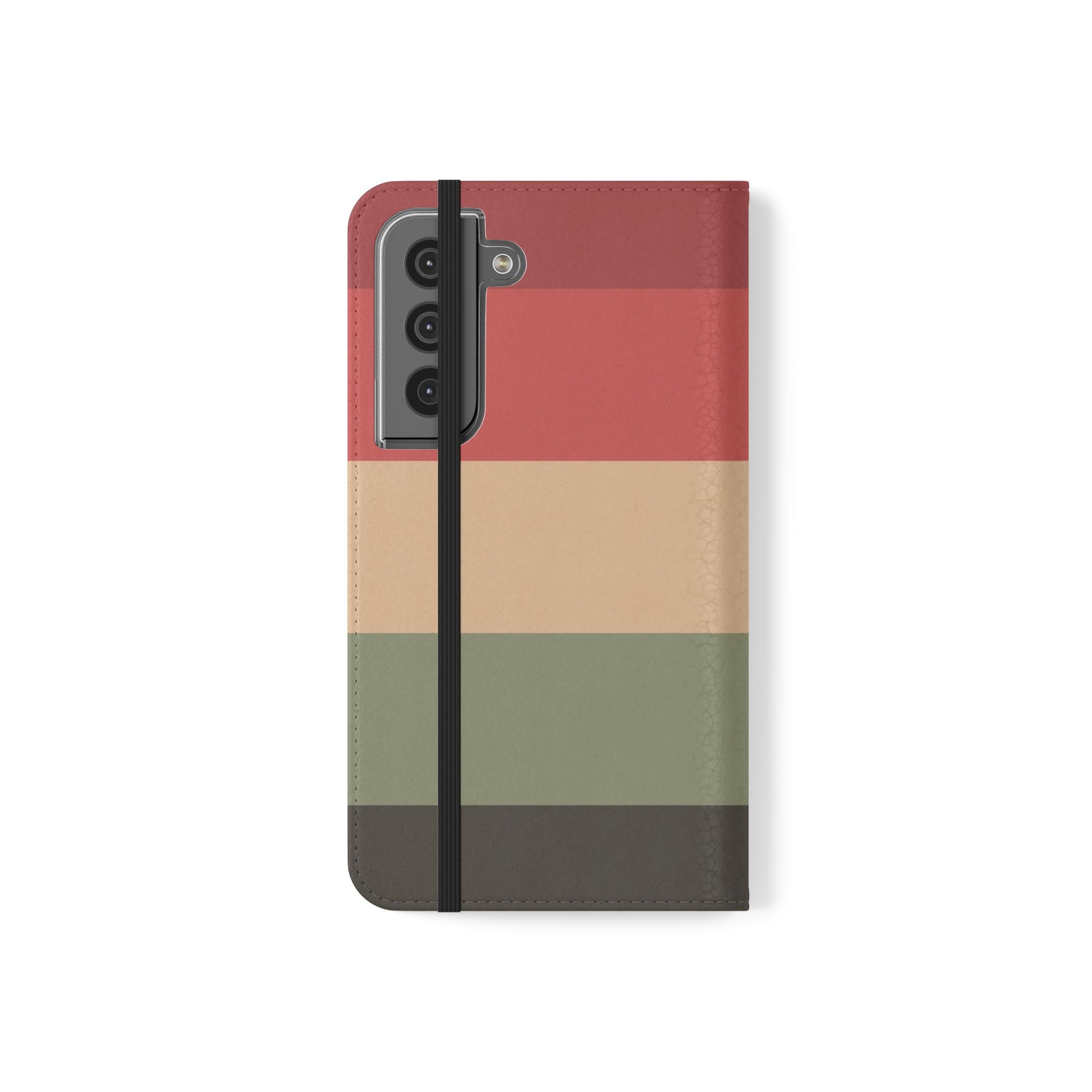 Fall Stripe Colors Flip Mobile Phone Case