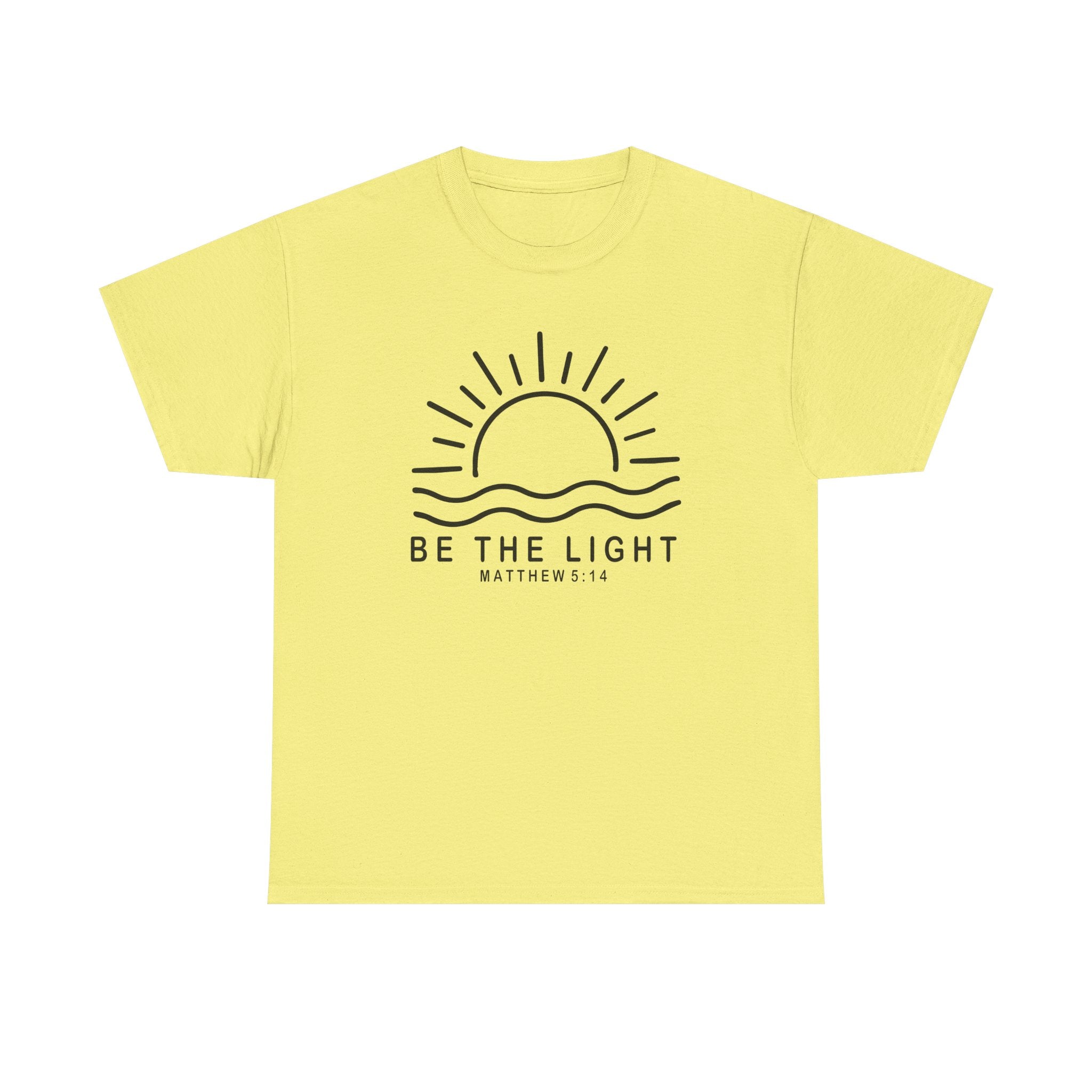Inspirational Christian Heavy Cotton Tee "Be The Light" Matthew 5:14 T-Shirt
