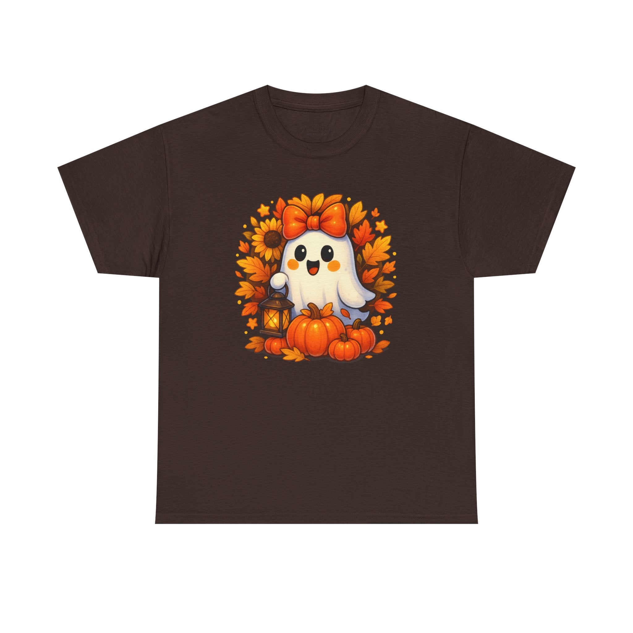 Halloween Ghost Cotton Tee, Fall Festival Shirt, Cute Pumpkin Graphic Tee, Tee for Halloween, Autumn Apparel