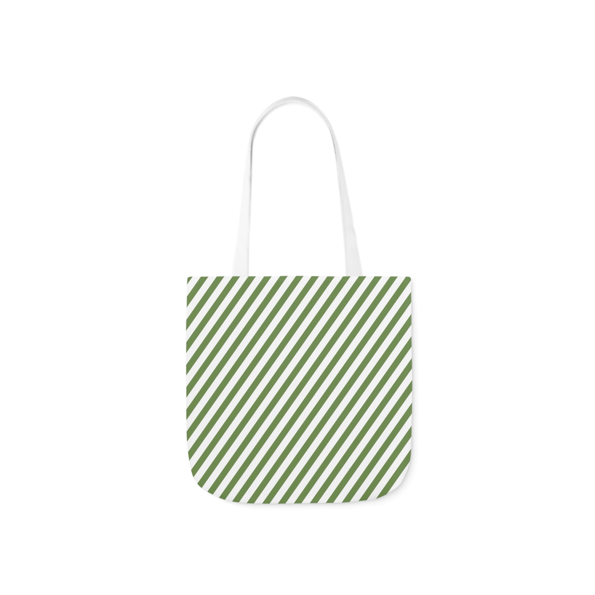 Green & White Stripe Canvas Tote Bag
