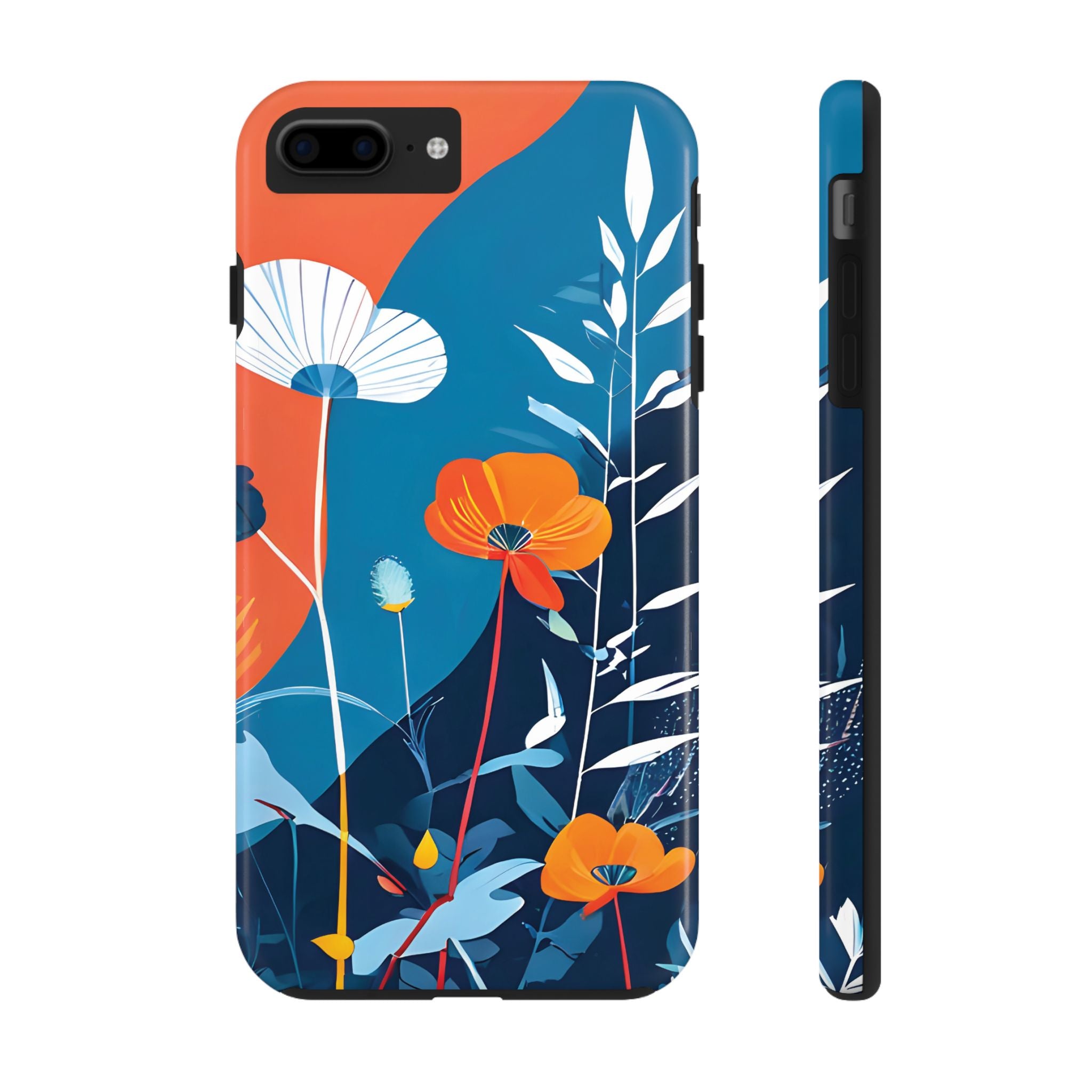 Floral Blue Impact Resistant Tough Phone Case Vibrant Botanical Design for Nature Lovers iPhone Samsung Cover