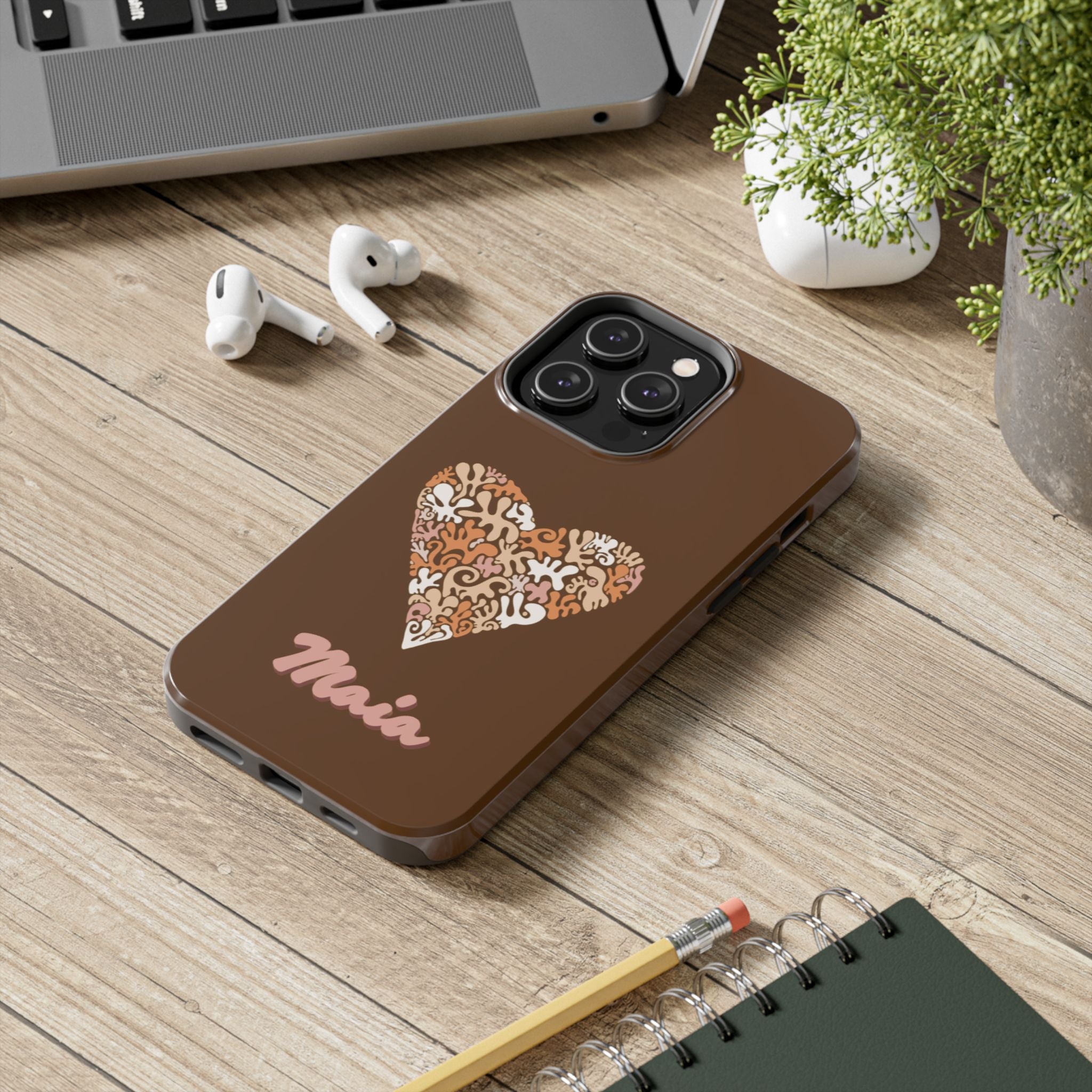 Personalized Heart Pattern Tough Phone Case - Custom Design for Unique Style
