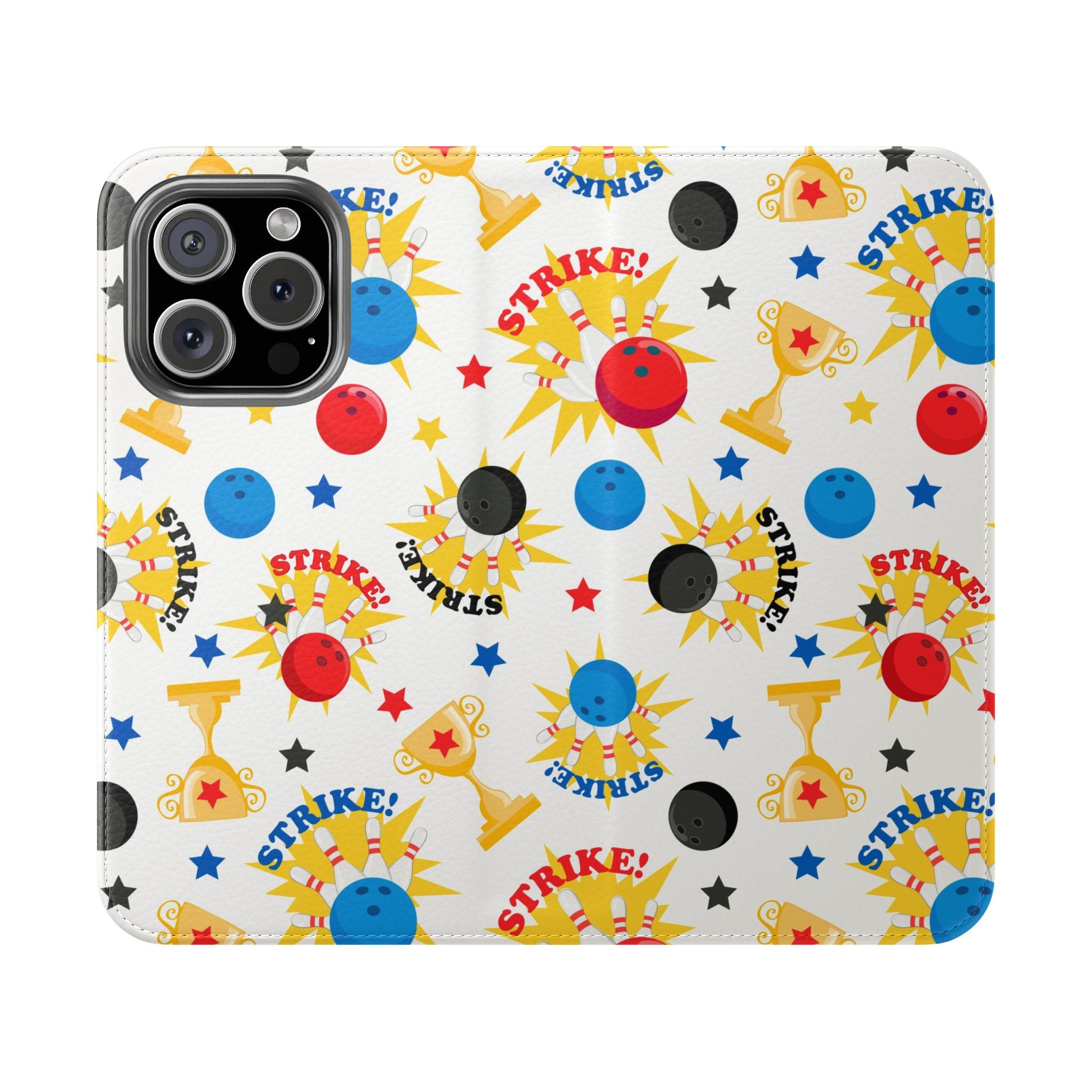 Bowling Themed Flip Case Strike Designs for iPhone Samsung Protection, Gift for Bowlers, Fun Cell Phone Cover, Birthday Gift, Sports Accessory