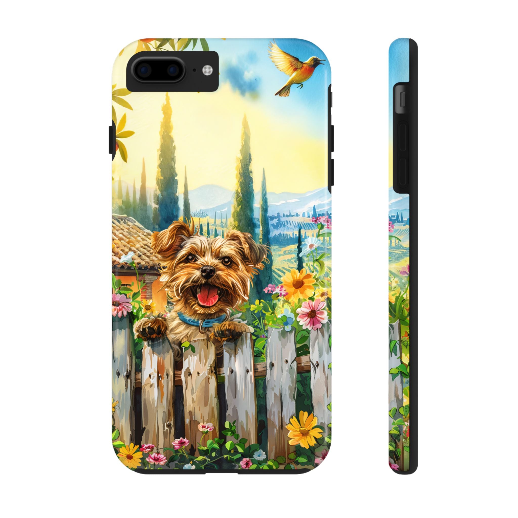 Yorkie Backyard Scenic Tough Mobile Phone Case