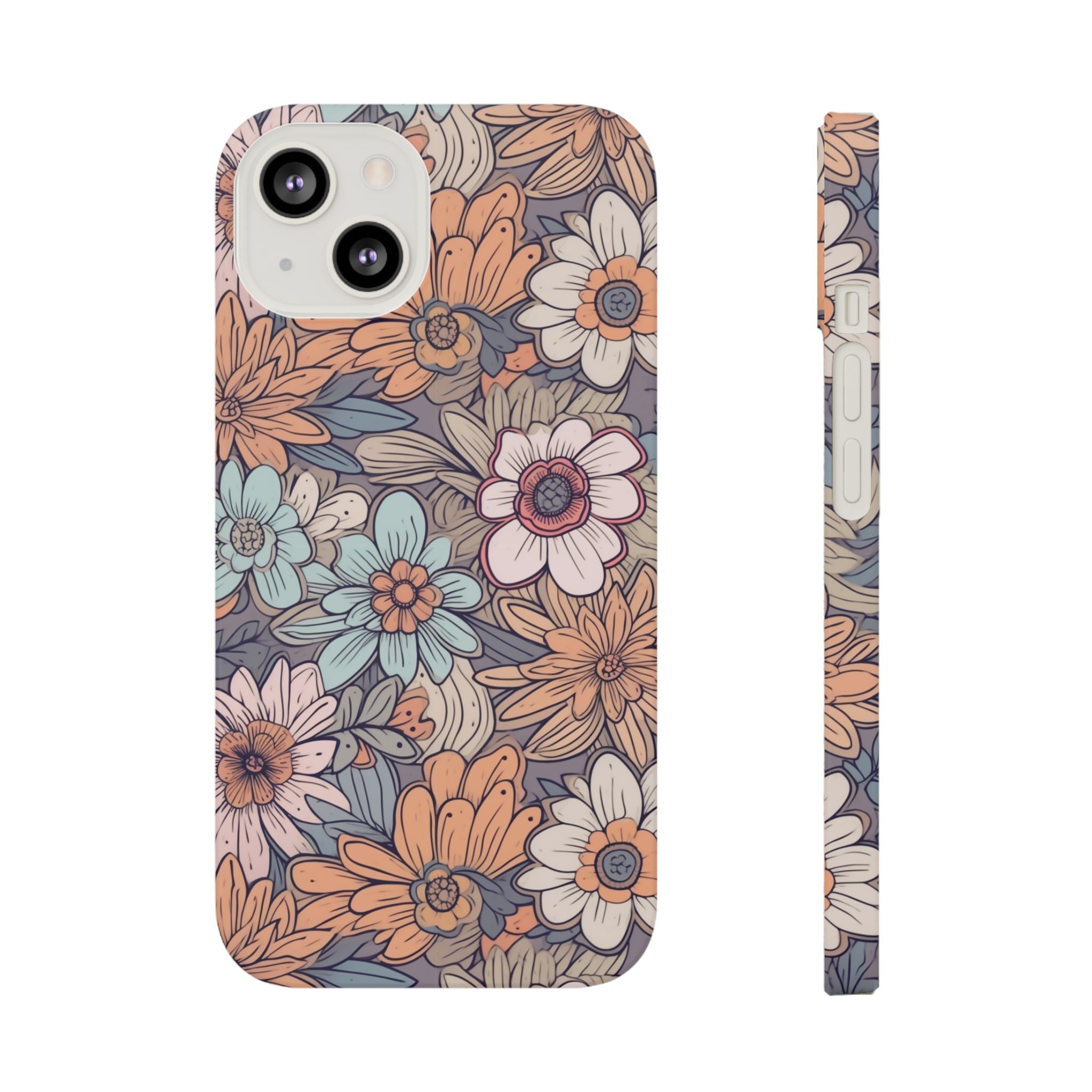 Floral Slim Case Vintage Flower Design Ideal iPhone Samsung Cover for Nature Lovers and Gift Giving