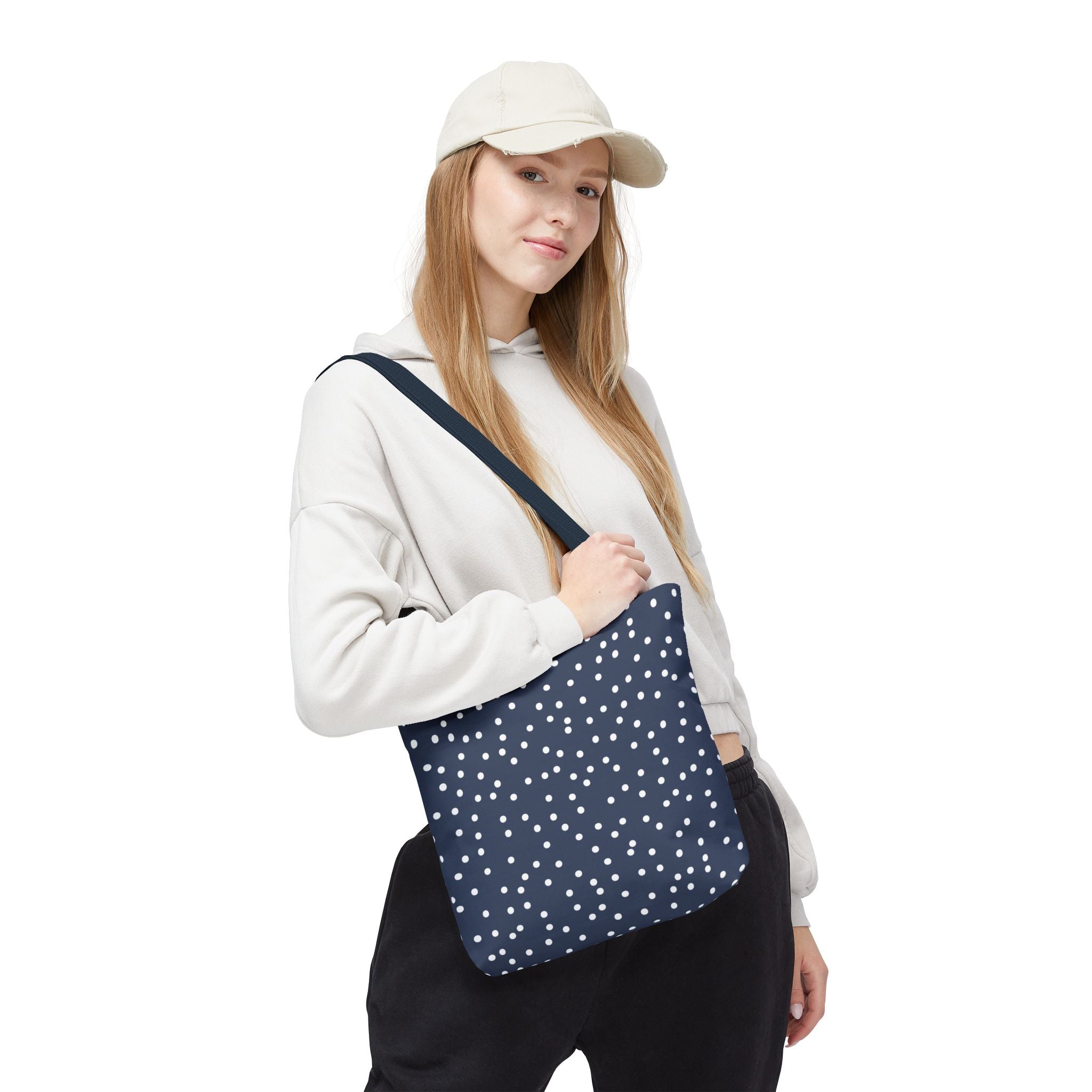Navy & White Dots Tote Bag