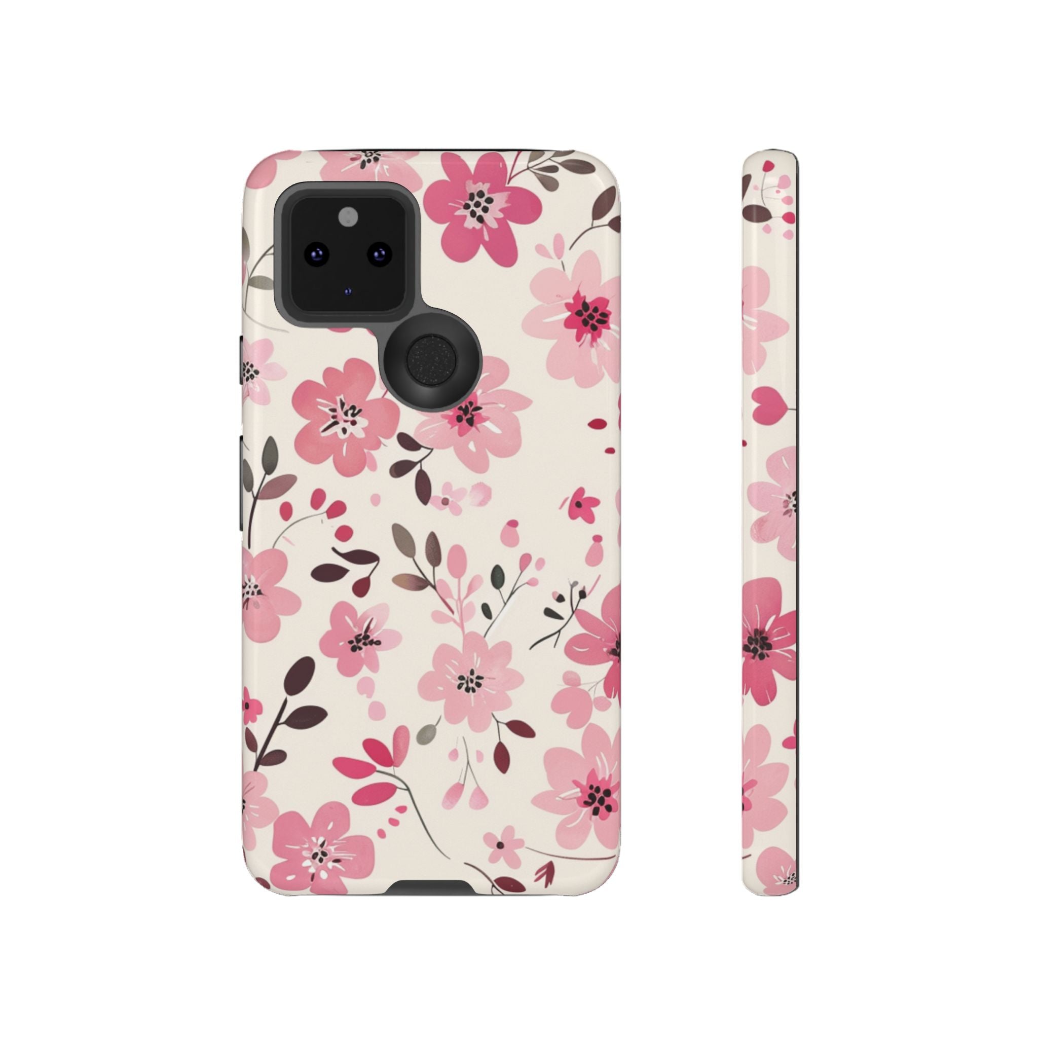 Floral Tough Case for Google Pixel Stylish Protection with Pink Flowers