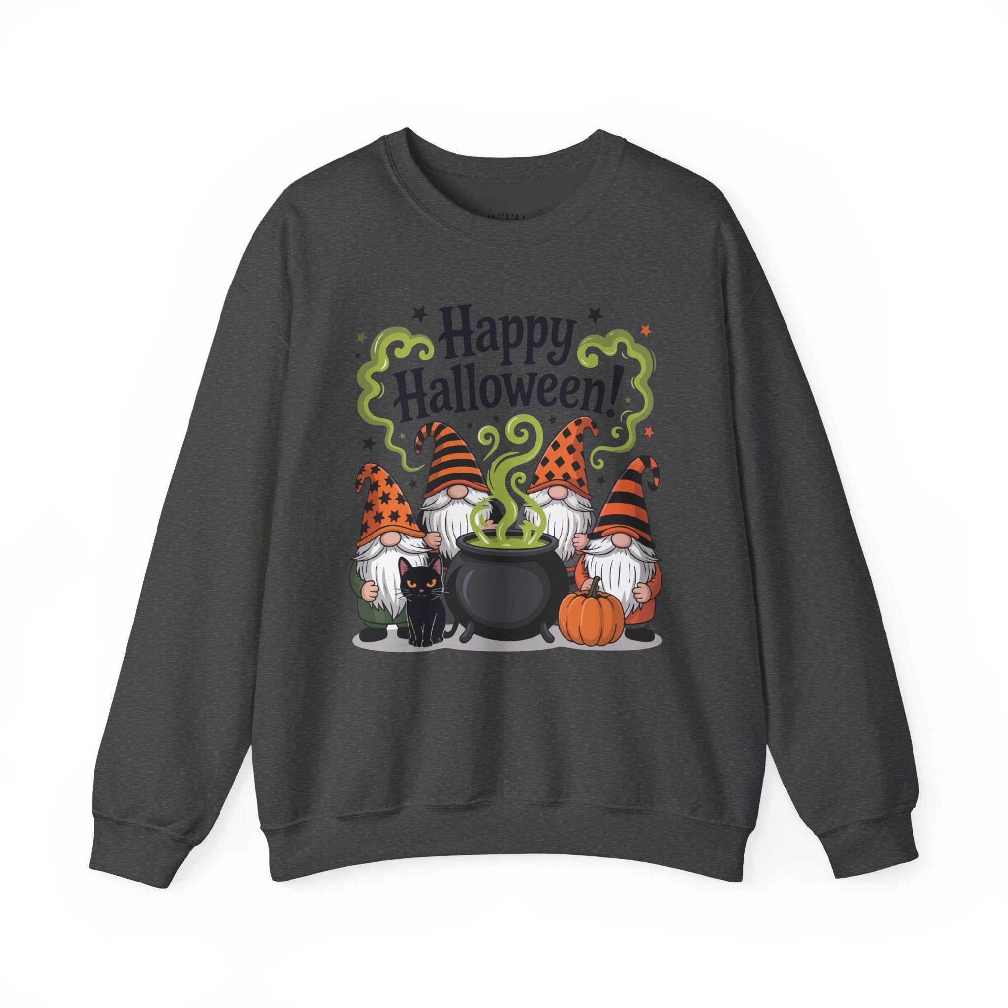 Halloween Gnome Crewneck Sweatshirt - Cozy Fall Apparel, Sweatshirt for Halloween Parties, October Celebrations, Seasonal Gift