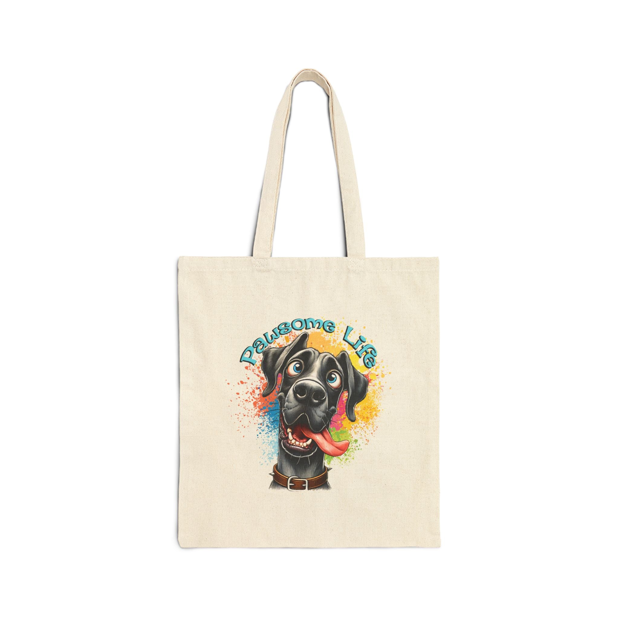 Pawsome Life Dog Cotton Canvas Tote Bag
