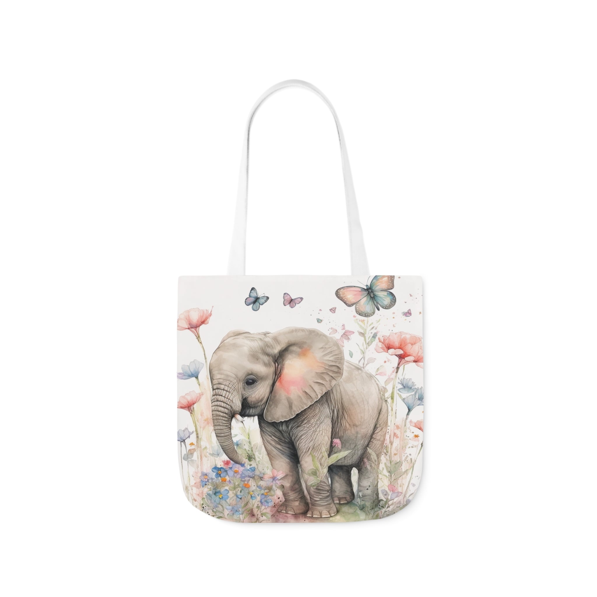 Elephant & Butterflies Canvas Tote Bag