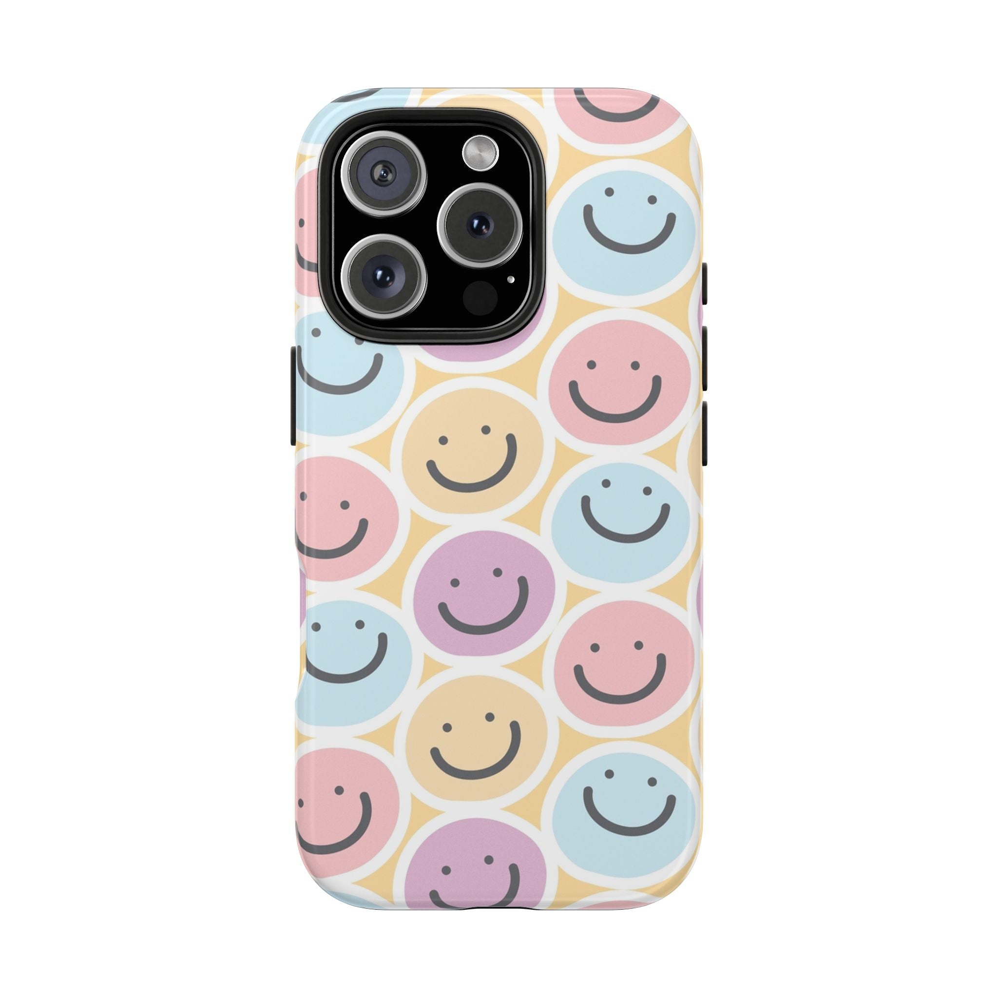 Pastel Happy Faces Tough Phone Case Colorful Smiley Design for Positive Vibes