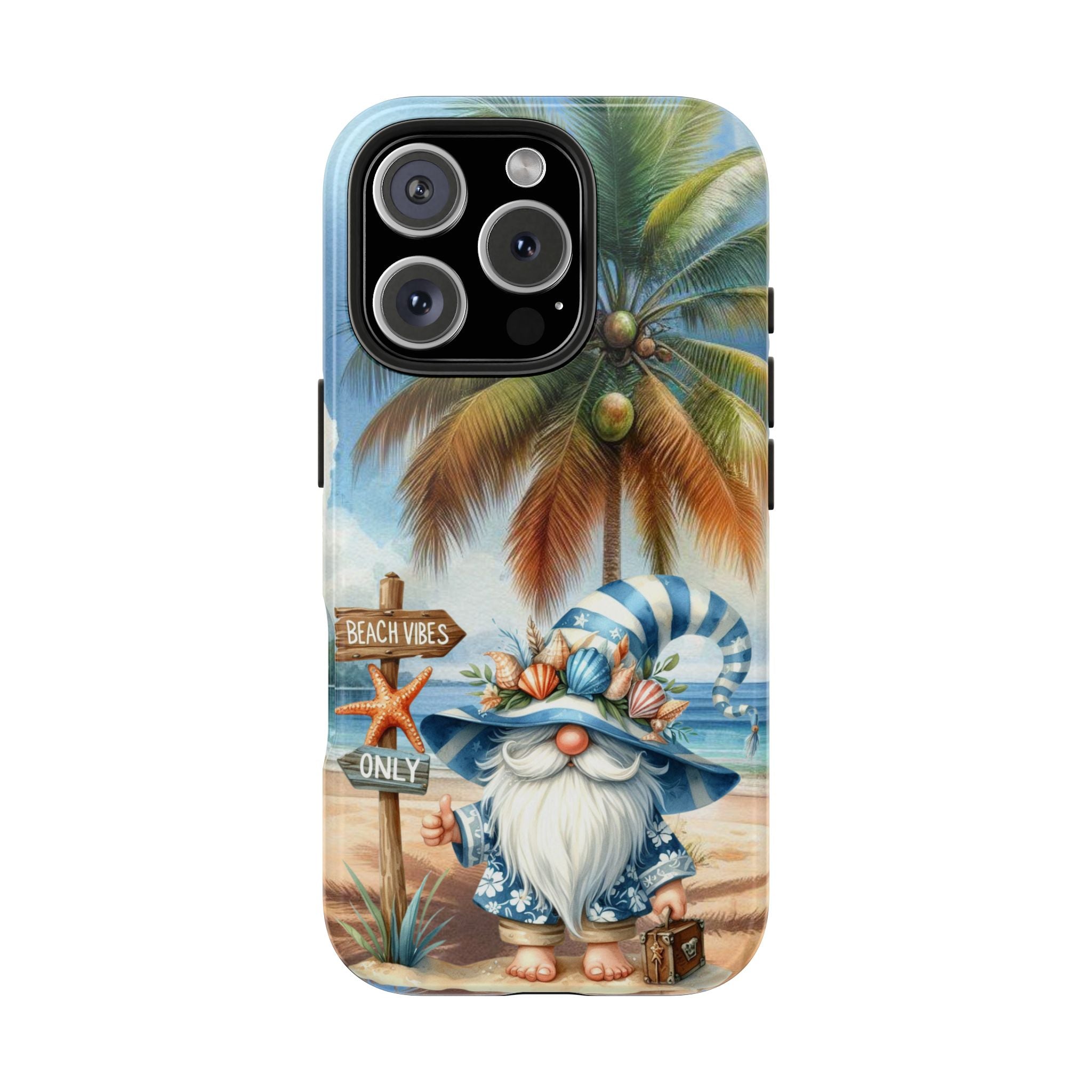 Beach Vibes Gnome Phone Case, Summer Fun Protection, Tropical Gift for Beach Lovers, Cute Gnome Phone Cover, Fun Beach Decor iPhone Samsung