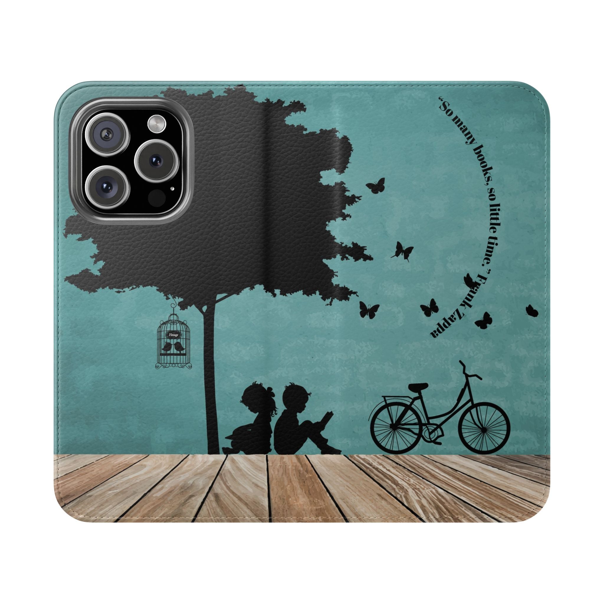 Charming Frank Zappa Quote Flip Case for iPhone Samsung, Stylish Book Lovers Phone Wallet, Nature-Inspired Design, Eco-Friendly Gift for Nature & Book Lovers