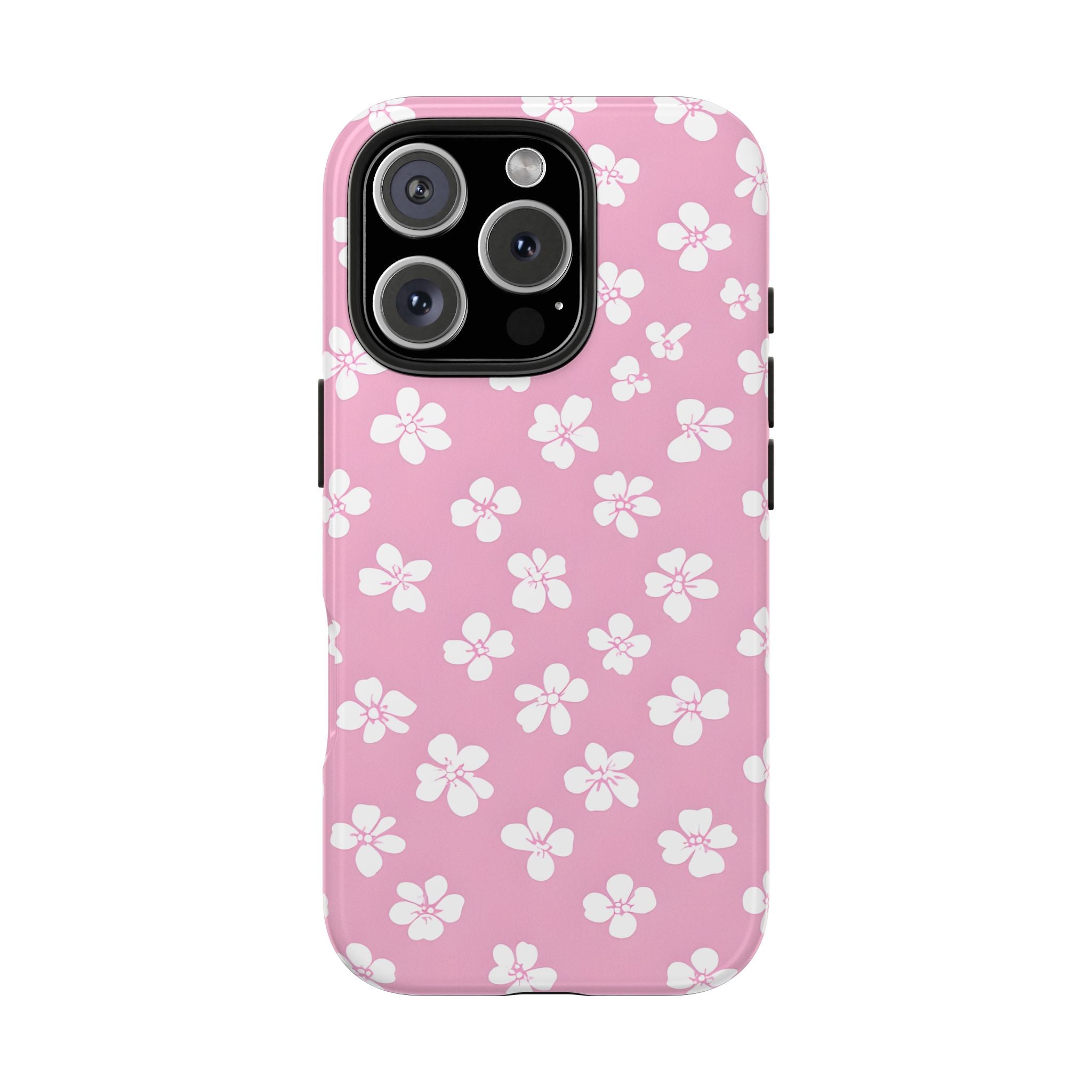 Charming Pink & White Floral iPhone Samsung Case Tough Protection for Your Device, Cute Floral Design, Ideal Gift for Her, Trendy Phone Accessory