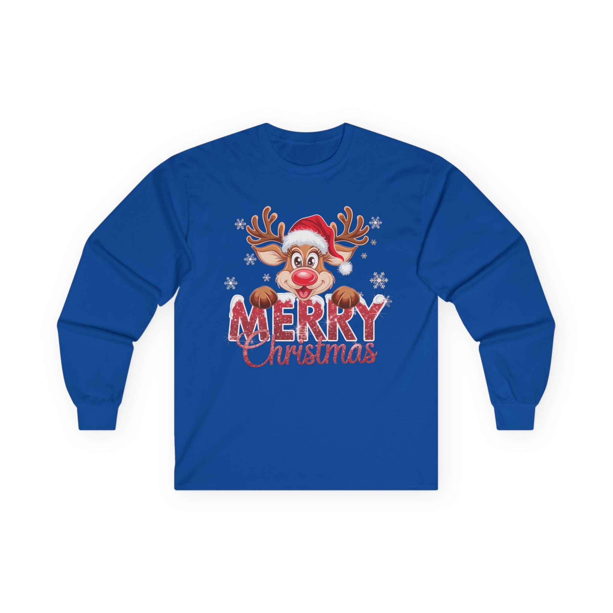 Merry Christmas Long Sleeve Tee, Holiday Shirt, Christmas Gift, Family Gathering Apparel, Winter Wear, Festive Top