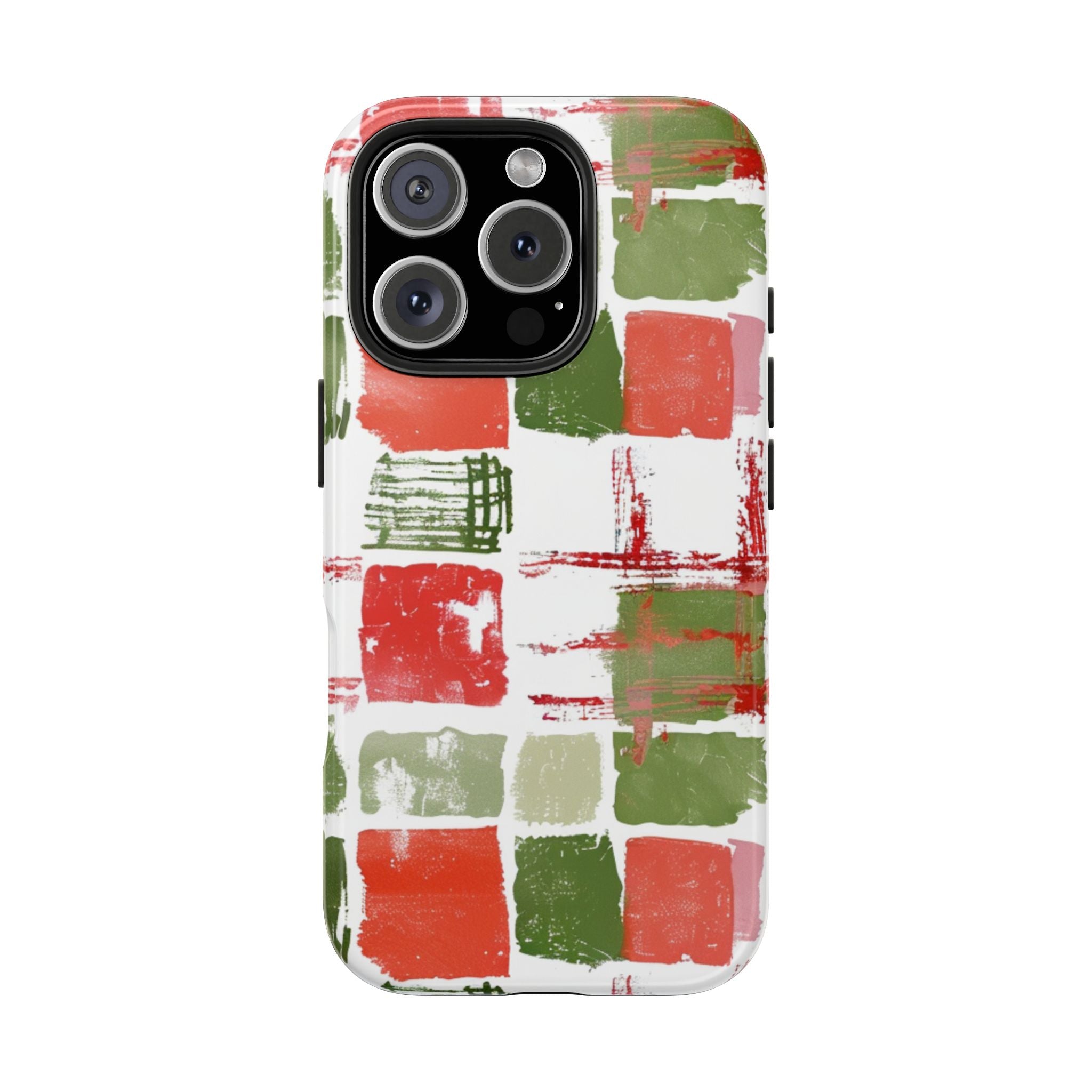 Festive Colorful Plaid Tough iPhone Samsung Case Holiday Vibe Durable Protection
