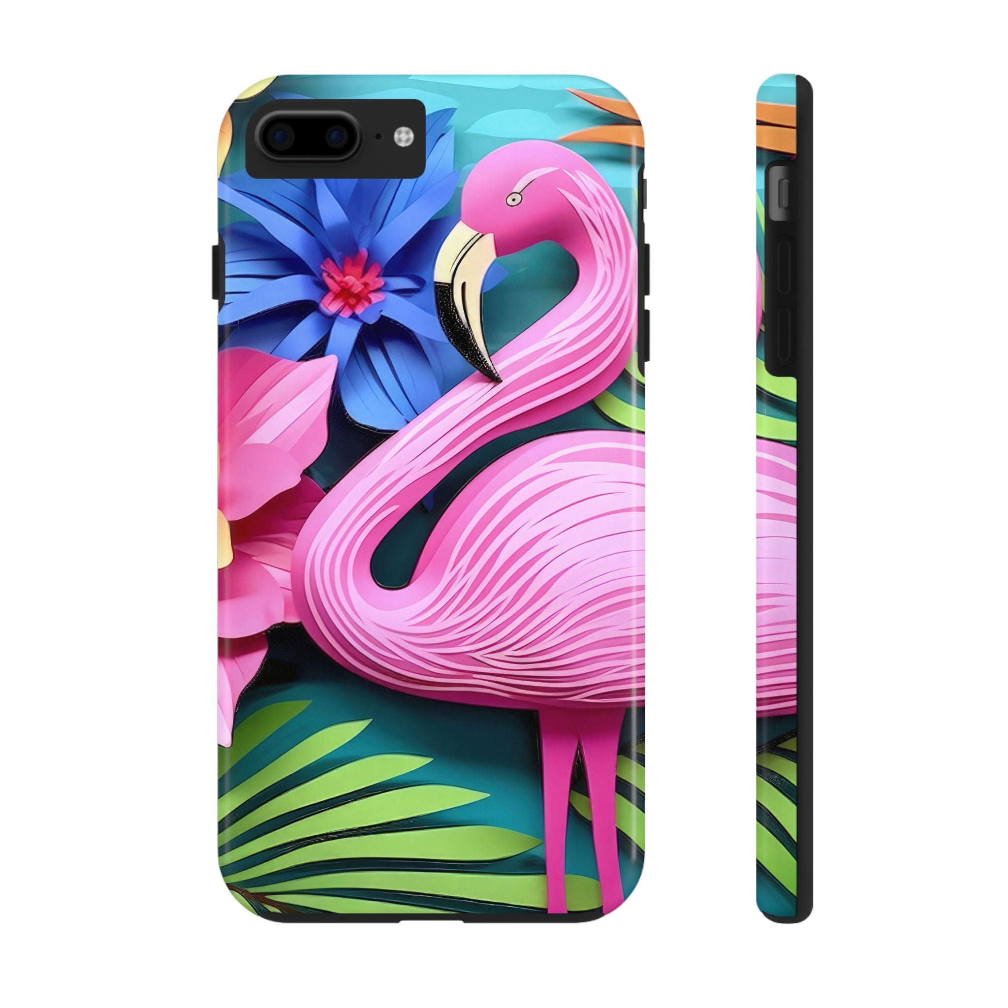 Pink Flamingo Floral Tough Mobile Phone Case