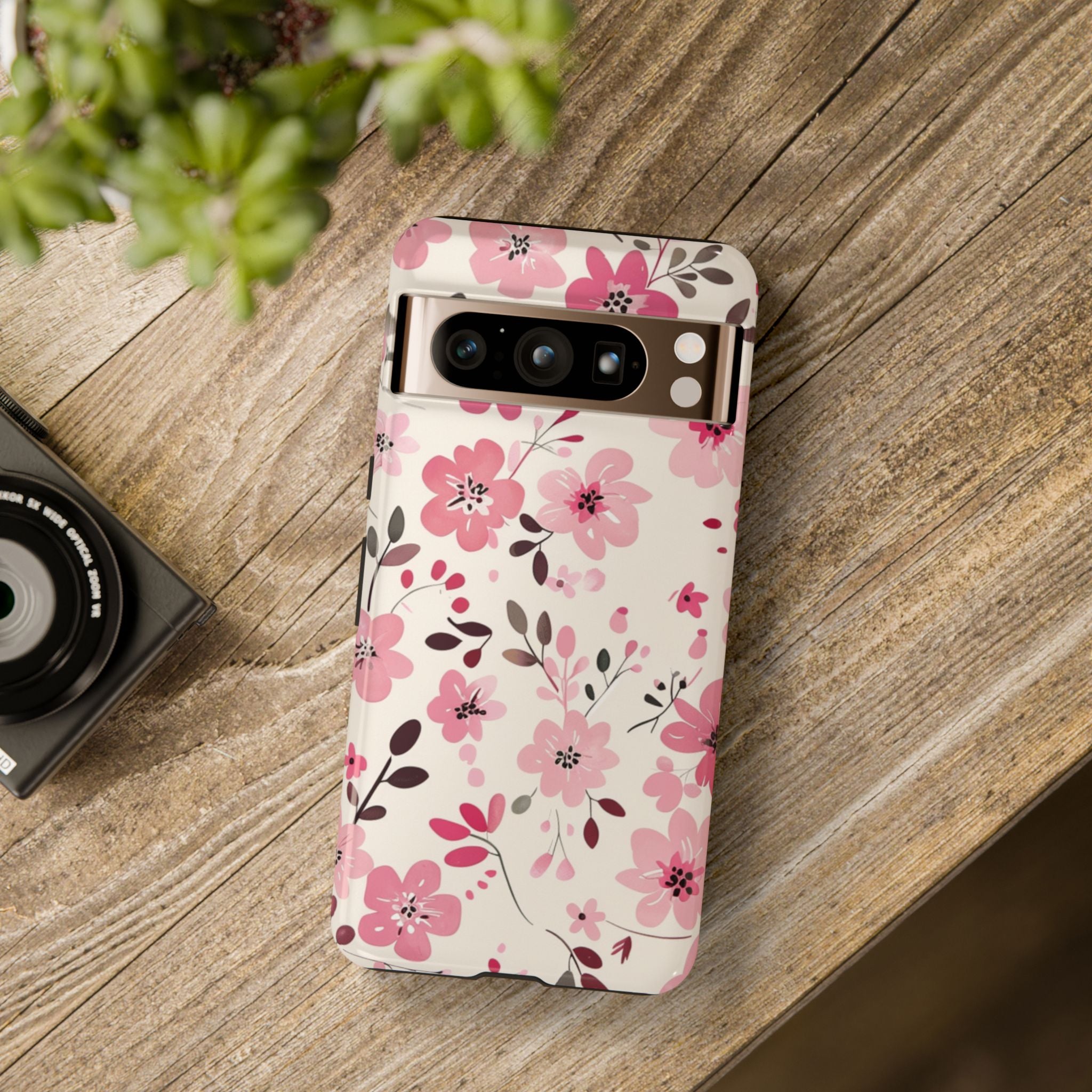 Floral Tough Case for Google Pixel Stylish Protection with Pink Flowers