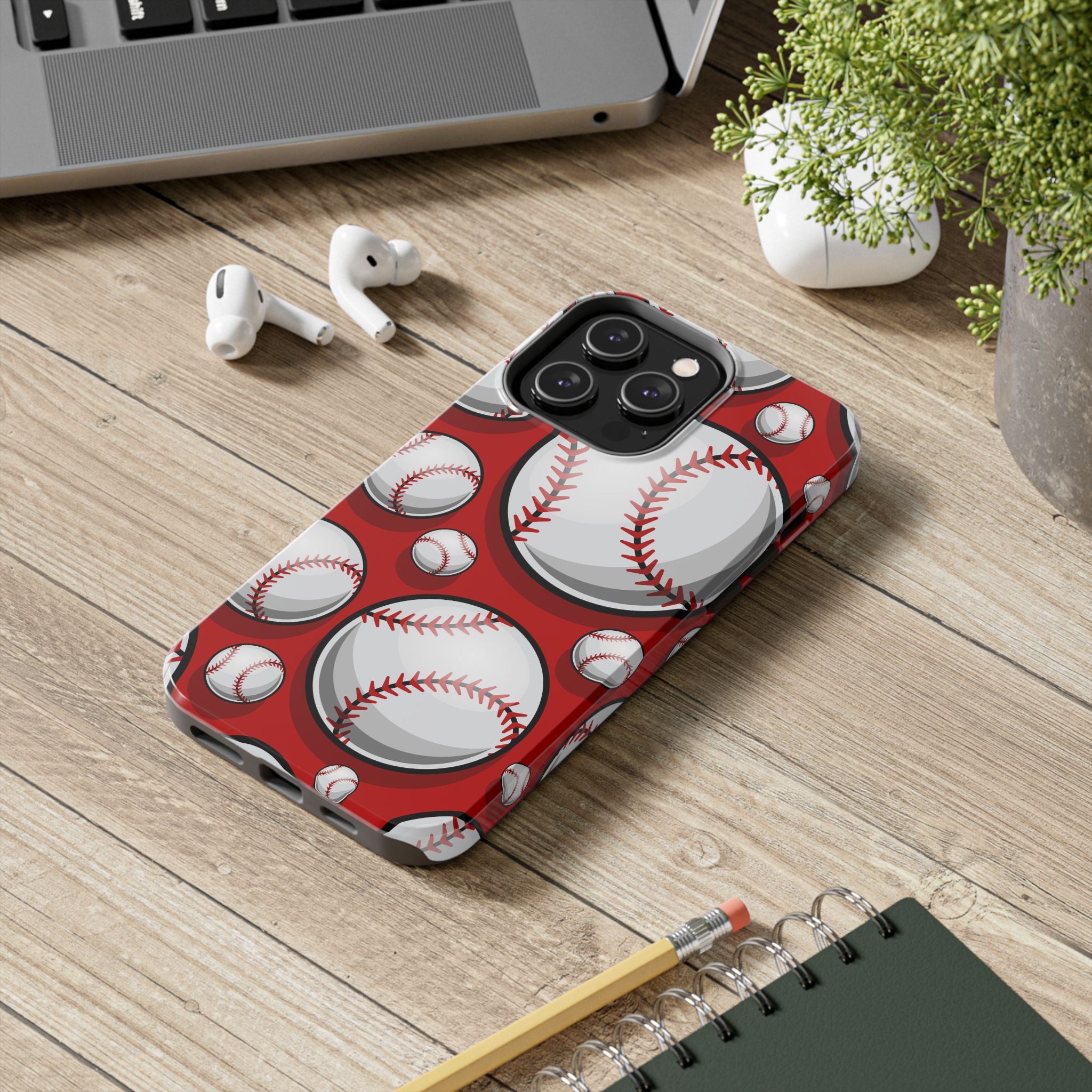 Baseball Red & White Tough Phone Cases Durable Protection for Sports Lovers iPhone Samsung Cover