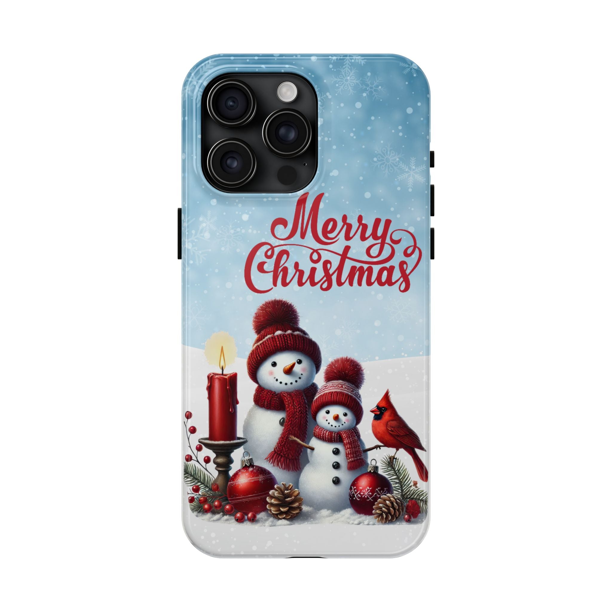 Merry Christmas Snowman & Cardinal Tough Mobile Phone Case