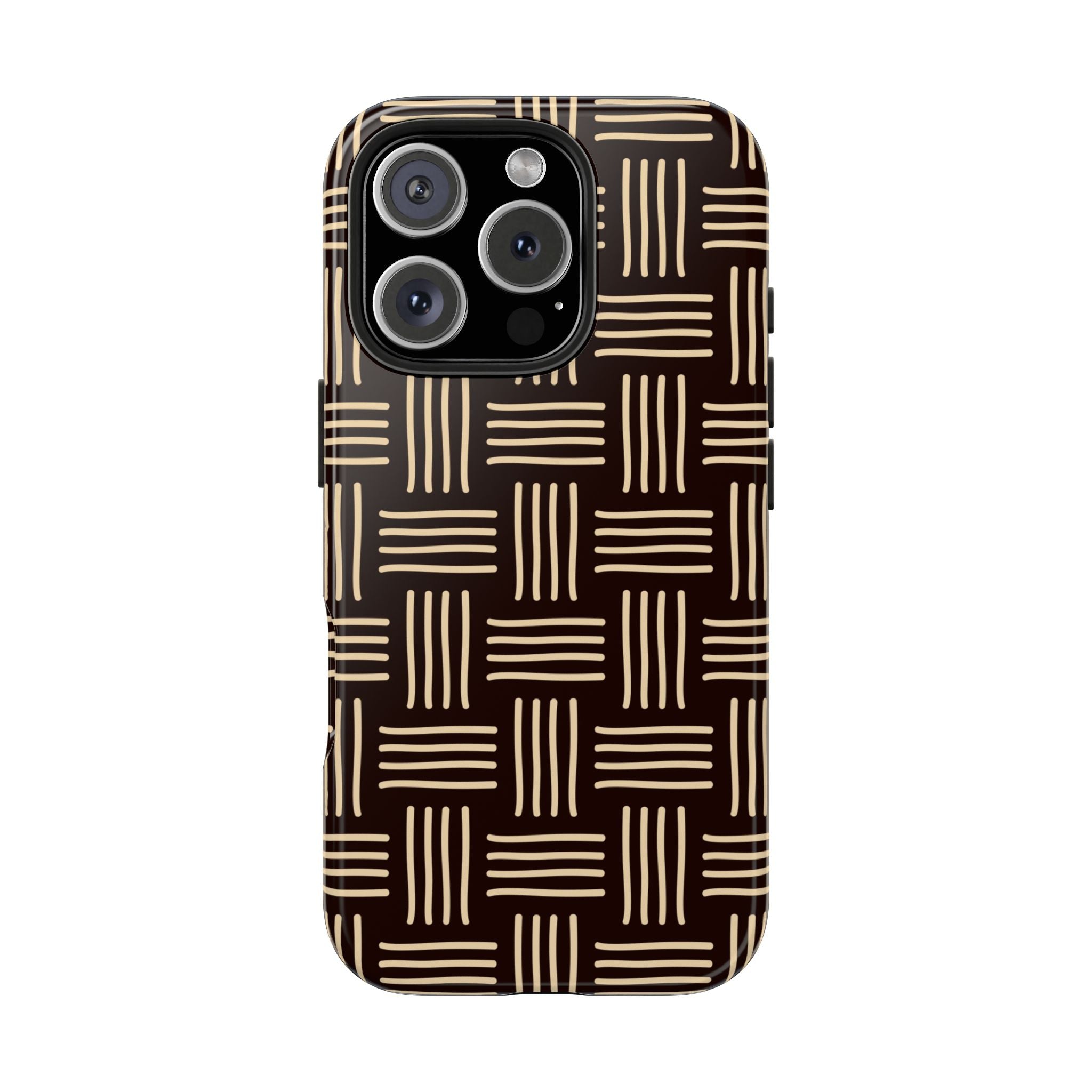 Stylish Woven Pattern Tough Phone Case - Durable & Unique Design