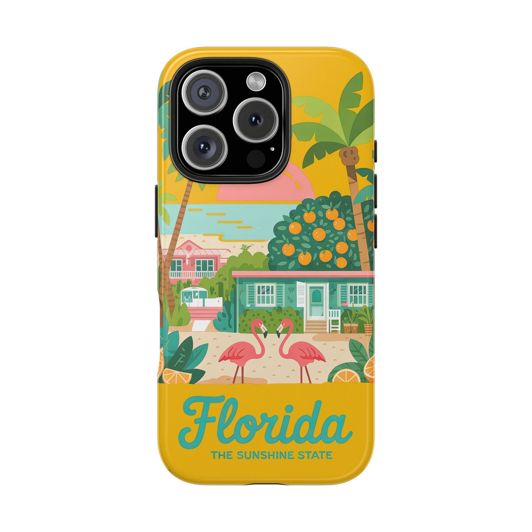 Colorful Florida Tough Phone Case Vibrant Tropical Design, Gifts for Travelers, Beach Lovers, Phone Protection, Summer Vibes for iPhone and Samsung