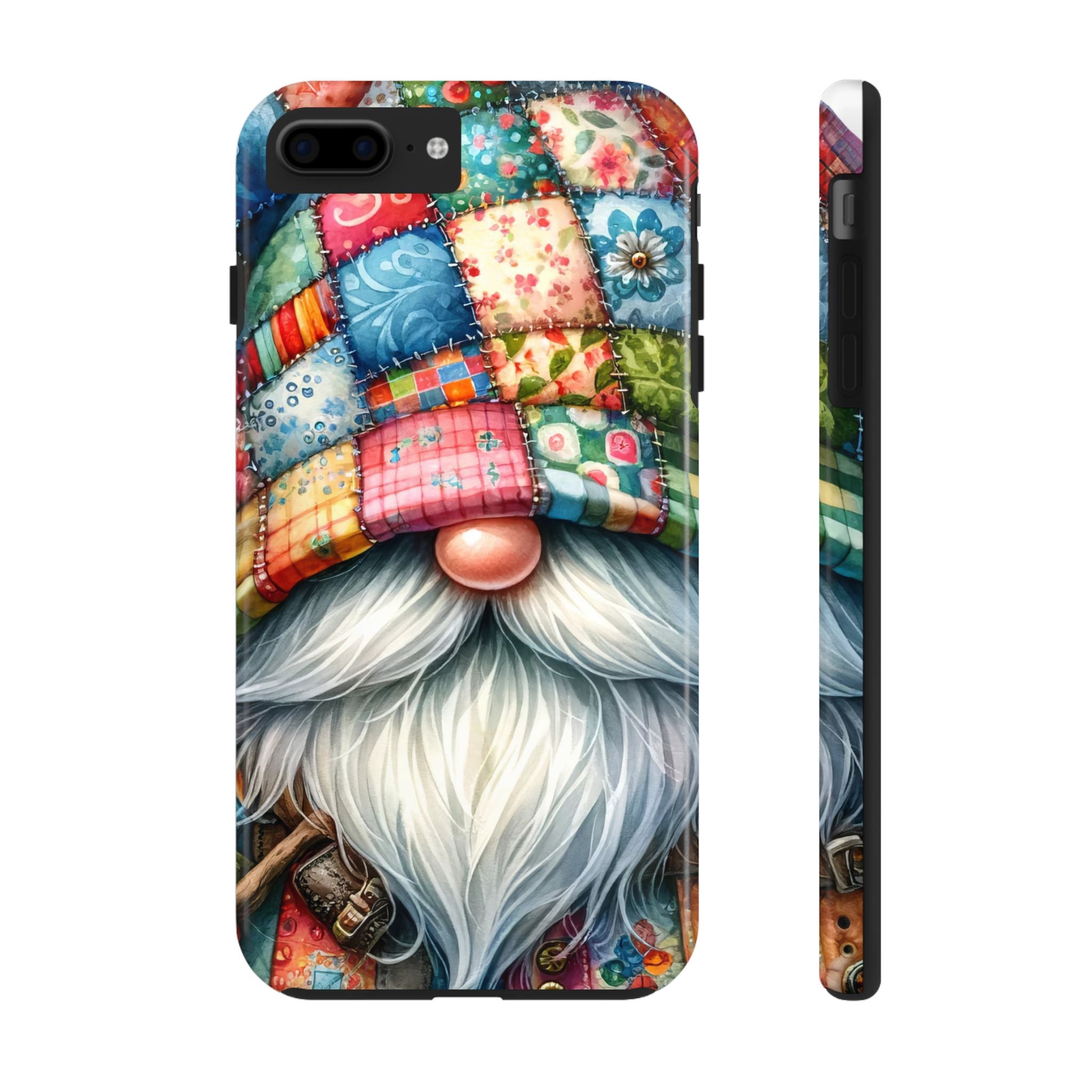 Cozy Patchwork Gnome Tough Impact Resistant Phone Case Colorful Spring Design iPhone Samsung Cover