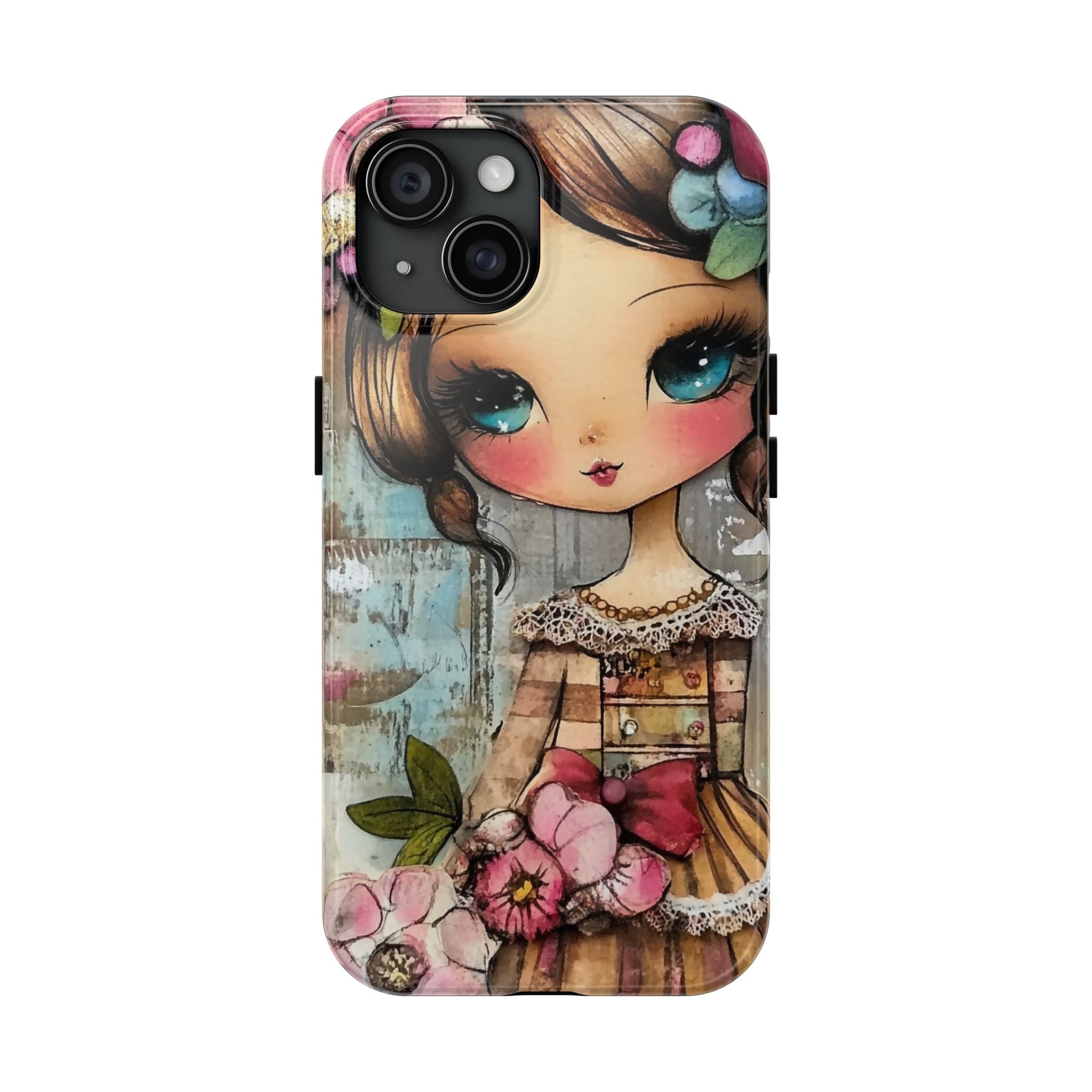 Boho Girl With Flowers Mobile Phone Case