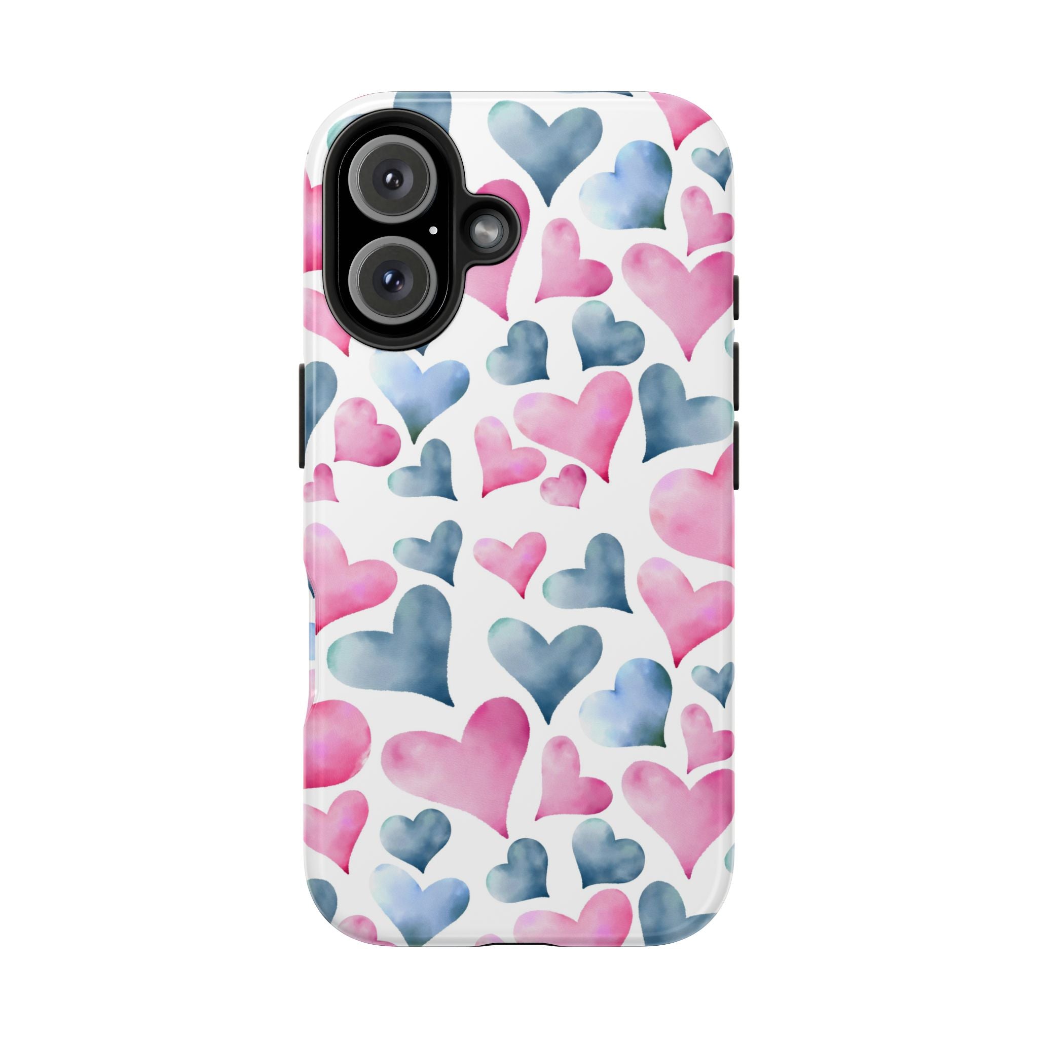 Pink & Blue Hearts Tough Mobile Phone Case