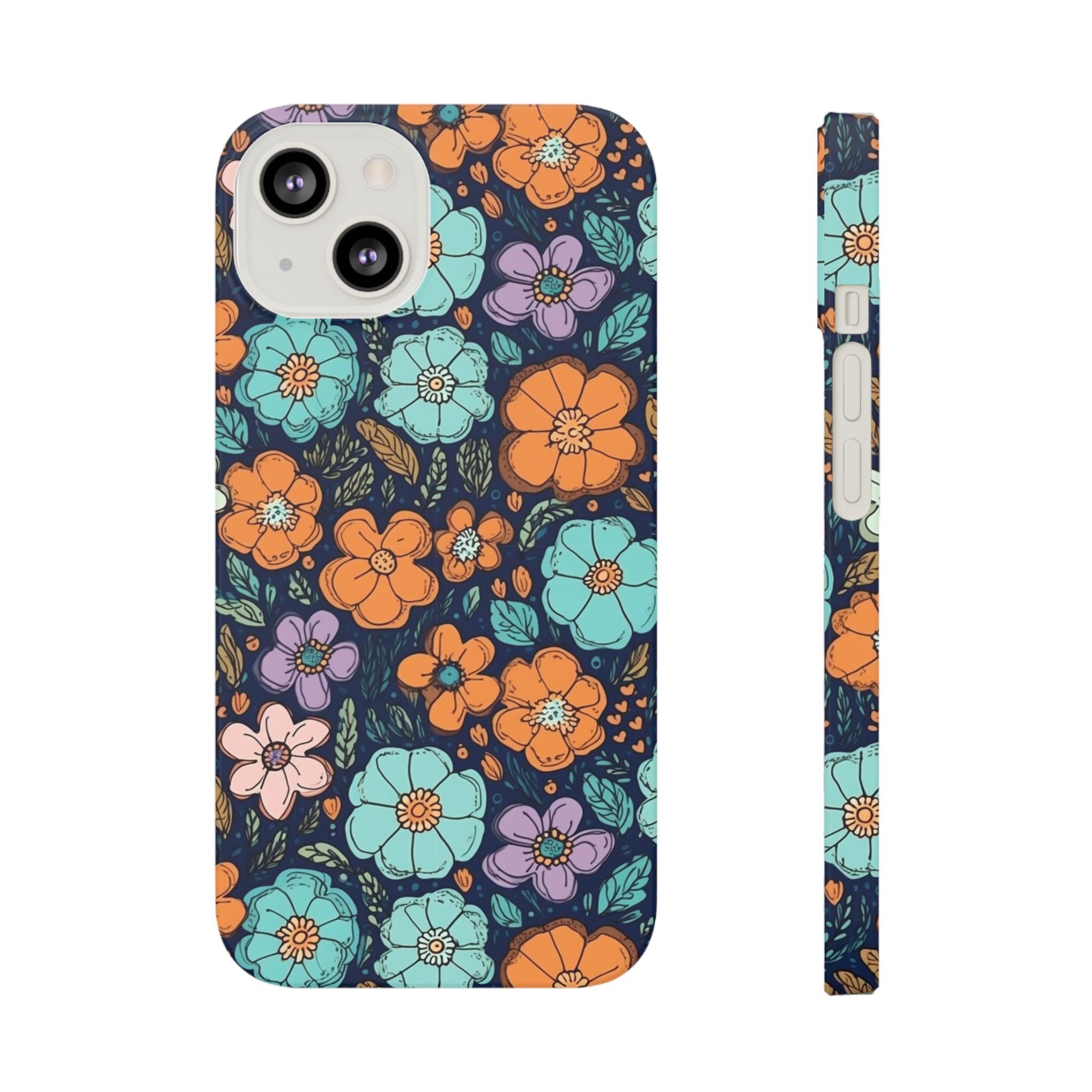 Floral Slim iPhone Samsung Case Vibrant, Colorful Design for Personal Style