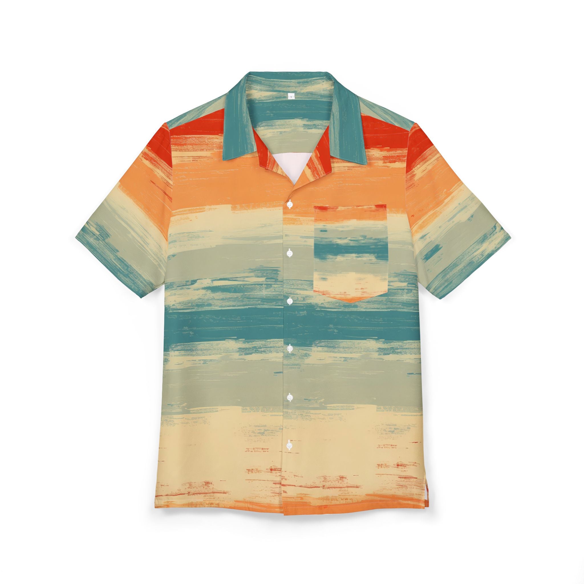 Vibrant Block Color Hawaiian Button Down Shirt Perfect for Summer Vibes Beach Day Summer Outings