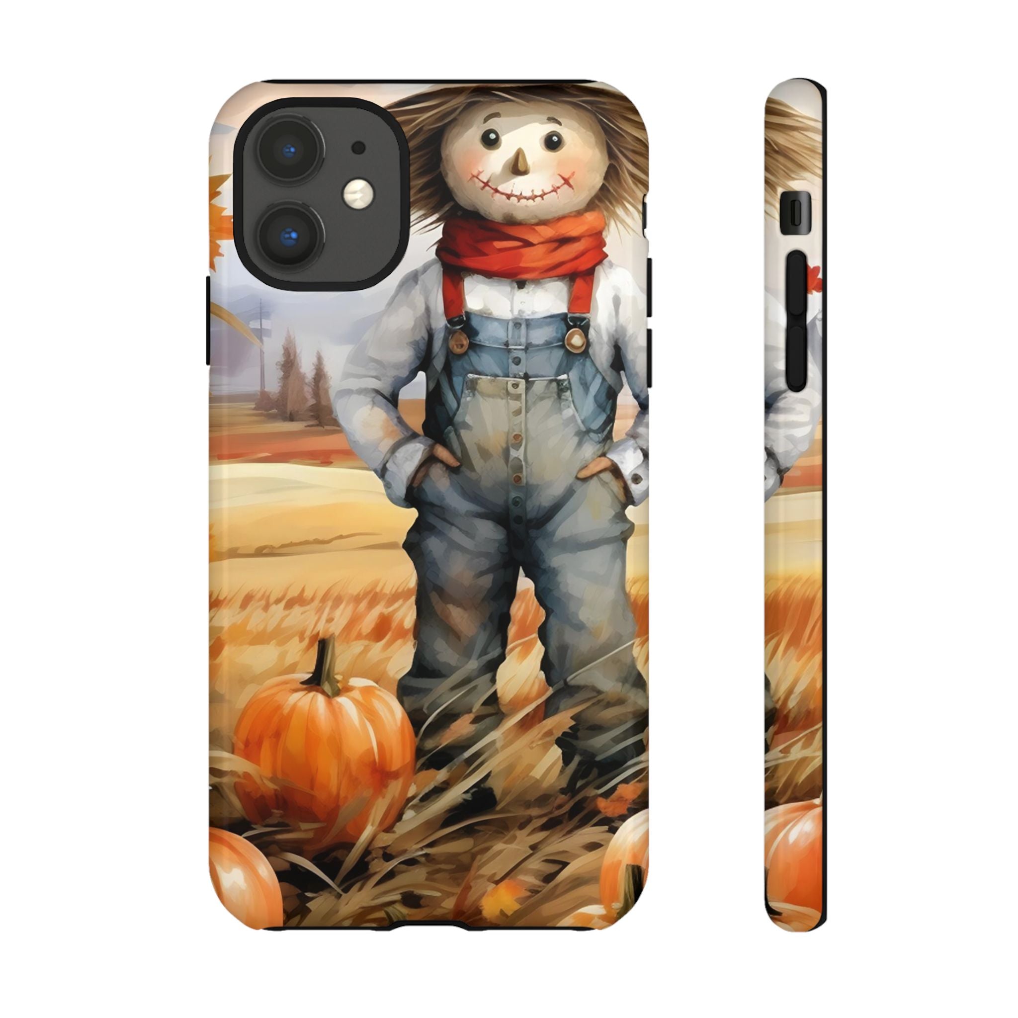 Scarecrow and Pumpkin Field Design Phone Case