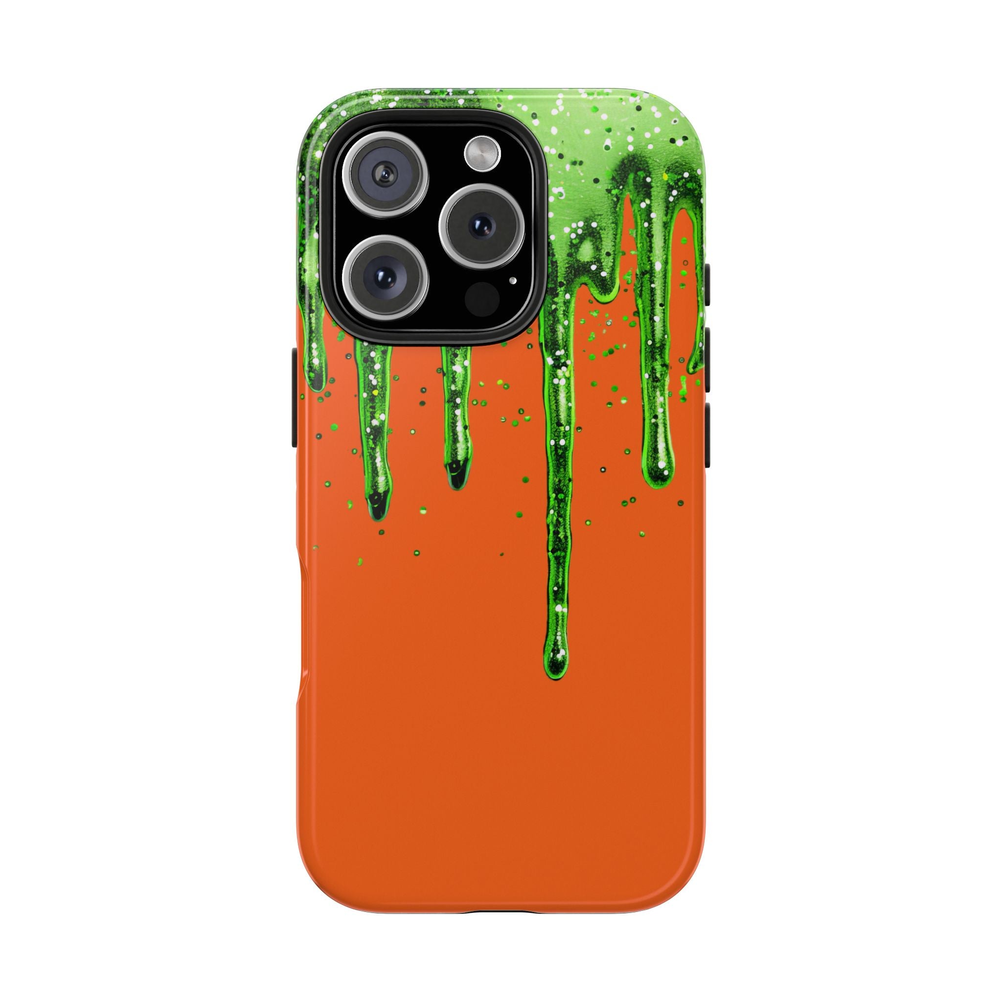 Orange & Green Glitter Slime Ooze Tough Mobile Phone Case