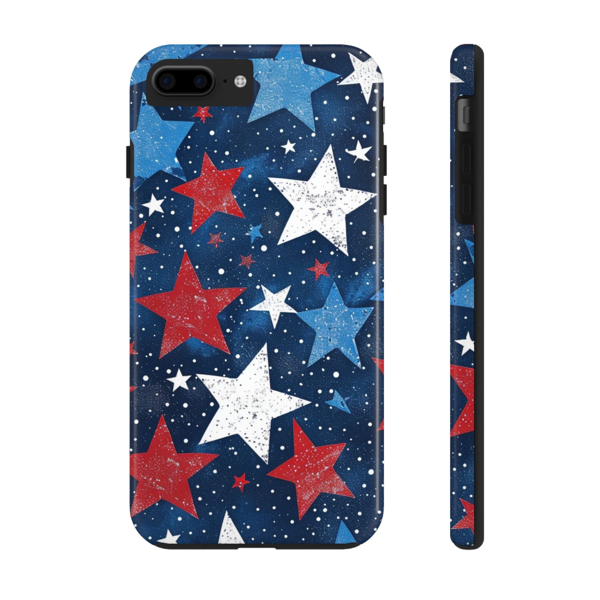 Patriotic Star Pattern Tough Impact Resistant Phone Case Independence Day & Everyday Use Cover Samsung iPhone