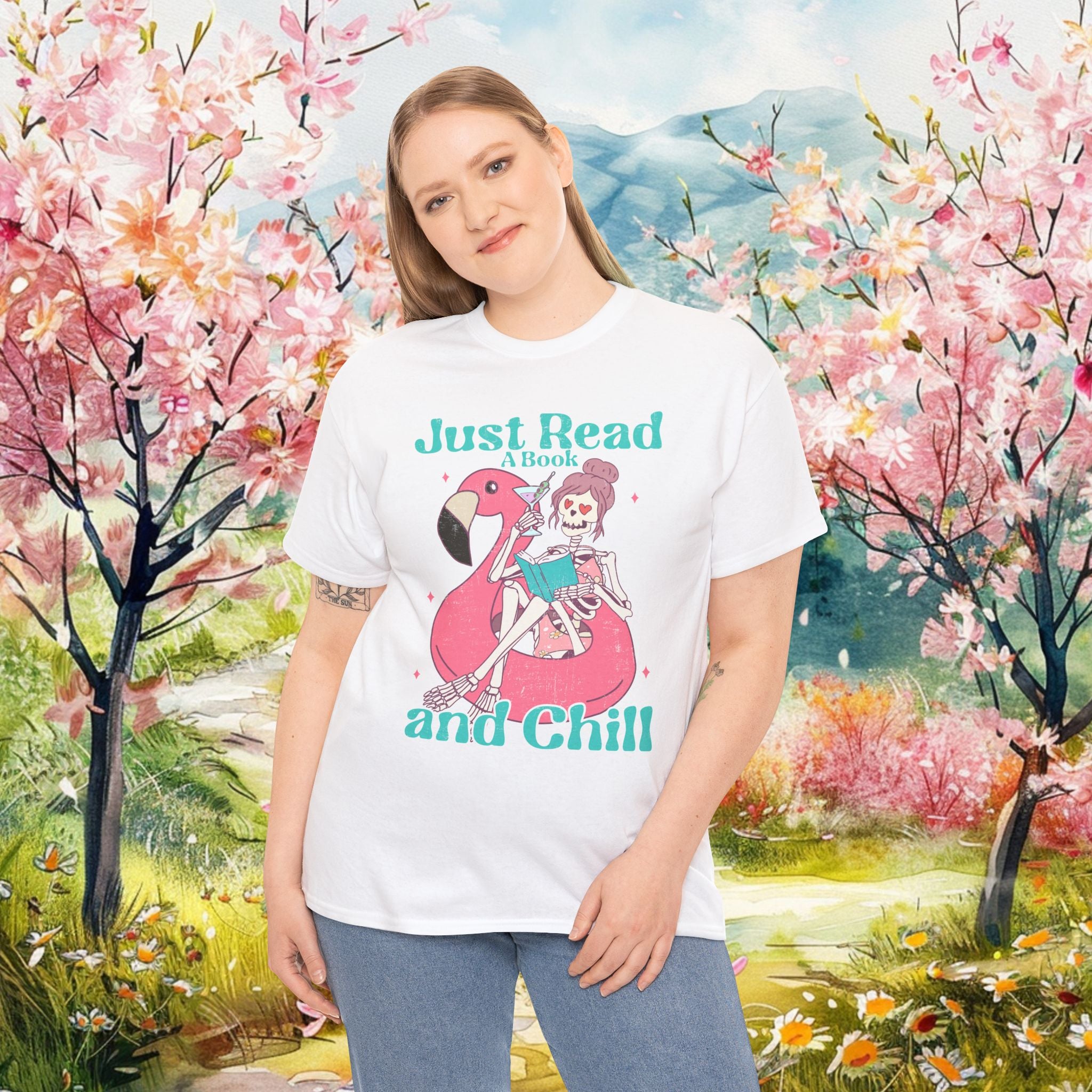 Just Read A Book and Chill Heavy Cotton Tee Favorite For Book Lovers