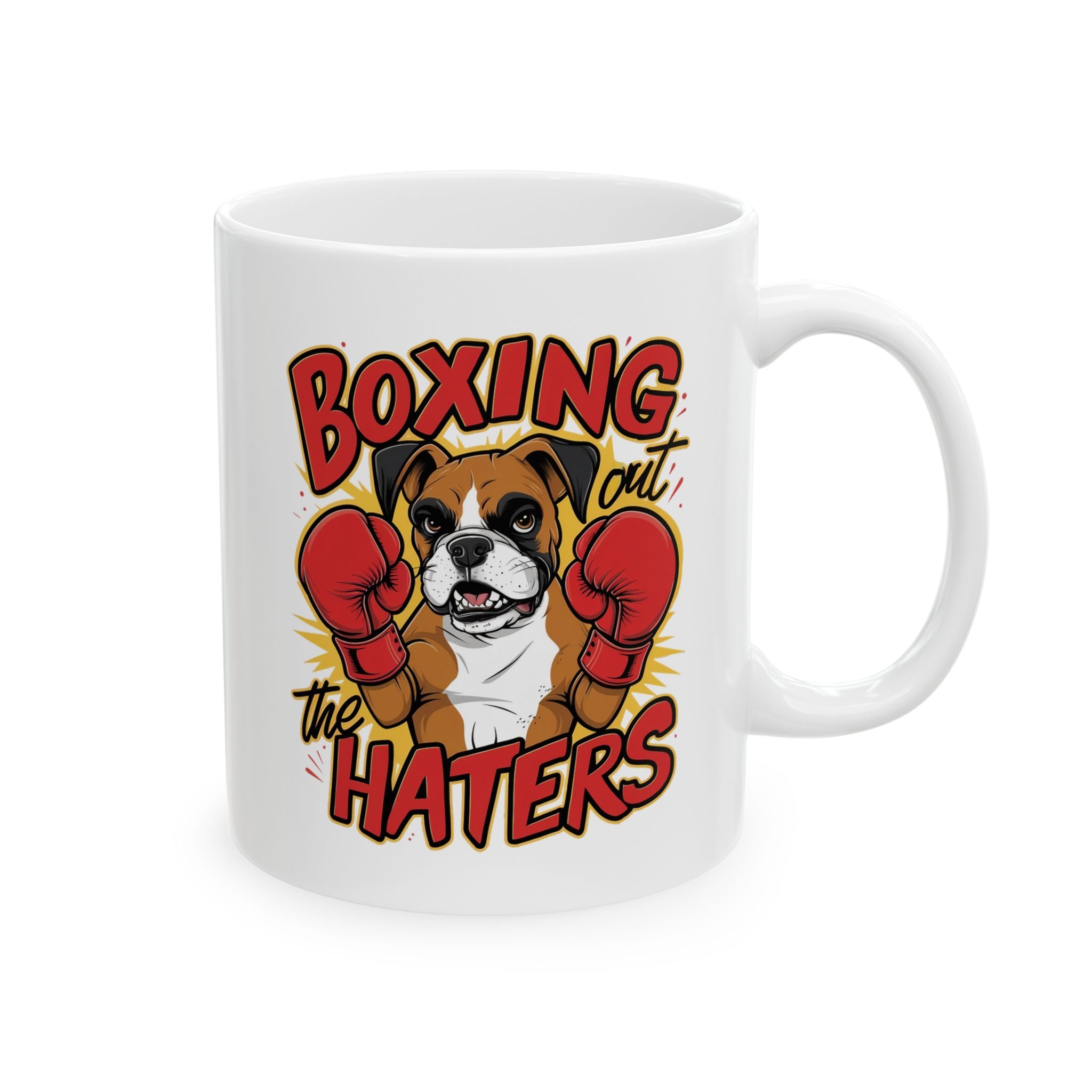 Dog Coffee Mug - Boxing Out The Haters Design