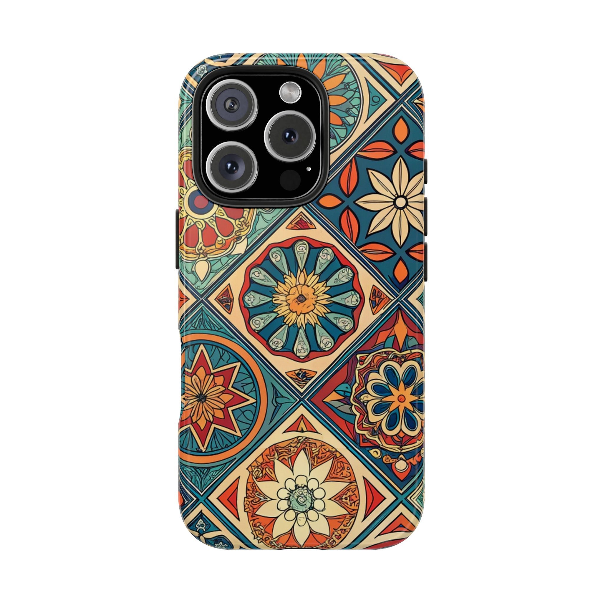 Vibrant Floral Tough Impact Resistant Phone Case Stylish & Durable Protection Bohemian Design iPhone Samsung Cover