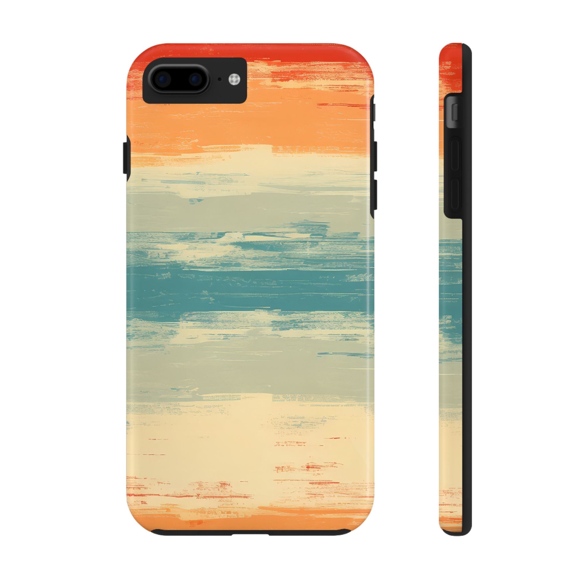 Stylish Tough Phone Case Impact Resistant Abstract Color Block Design For iPhone Samsung Cover