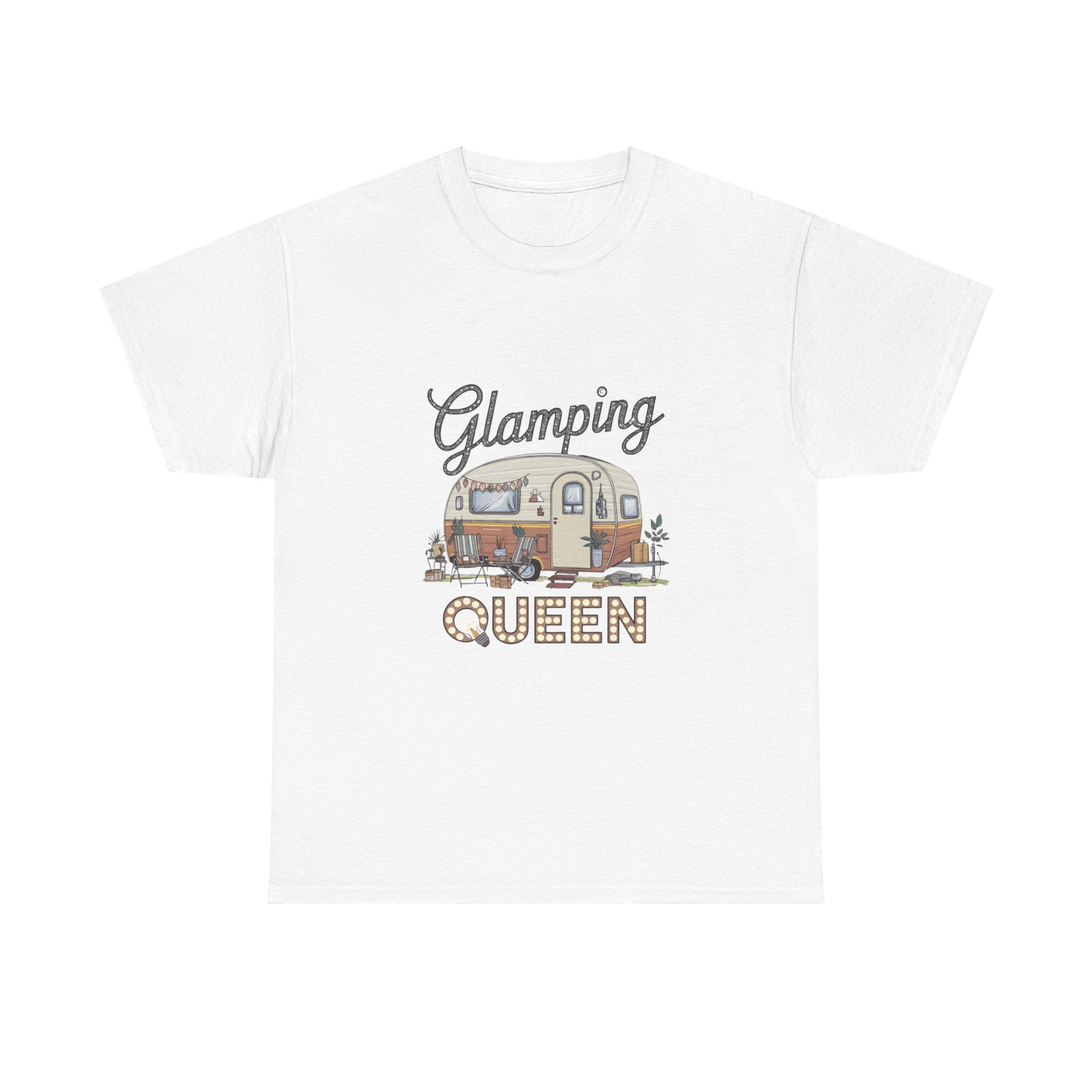 Glamping Queen Heavy Cotton Tee Perfect for Camping Lovers