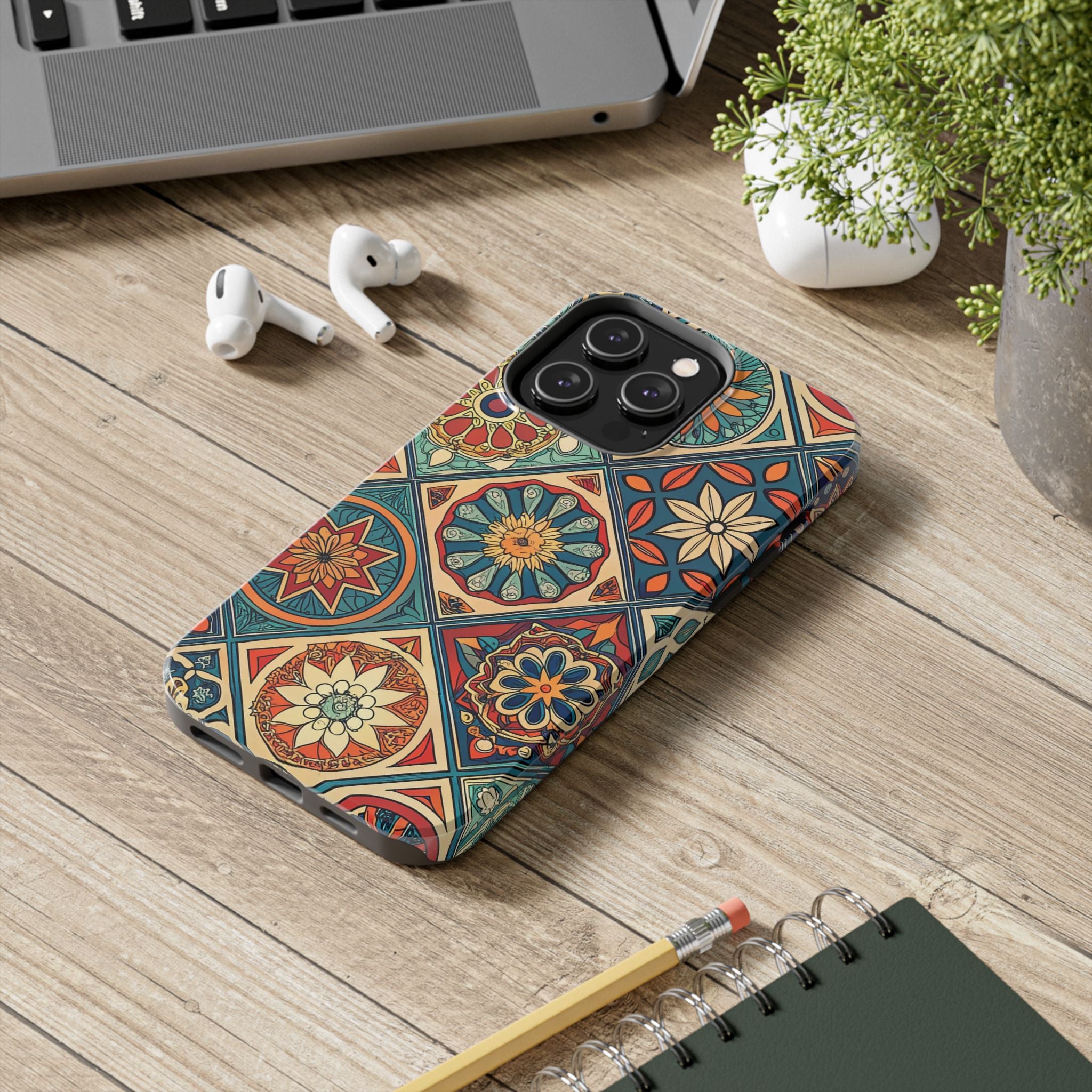 Vibrant Floral Tough Impact Resistant Phone Case Stylish & Durable Protection Bohemian Design iPhone Samsung Cover