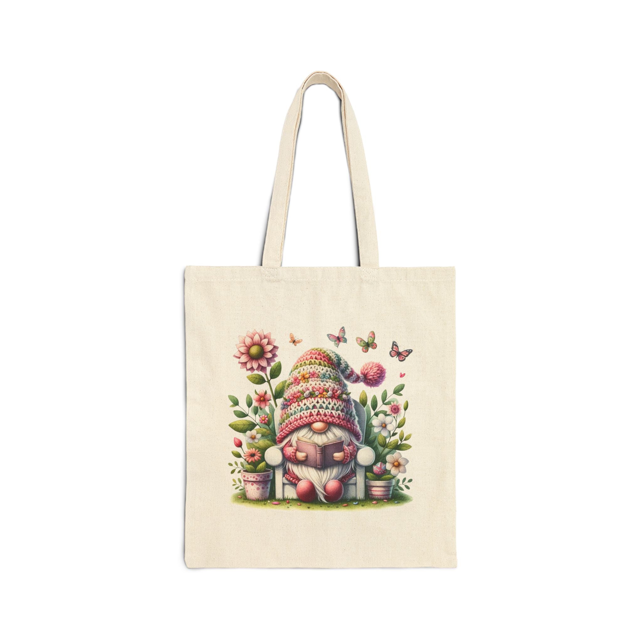 Spring Gnome Cotton Canvas Tote Bag